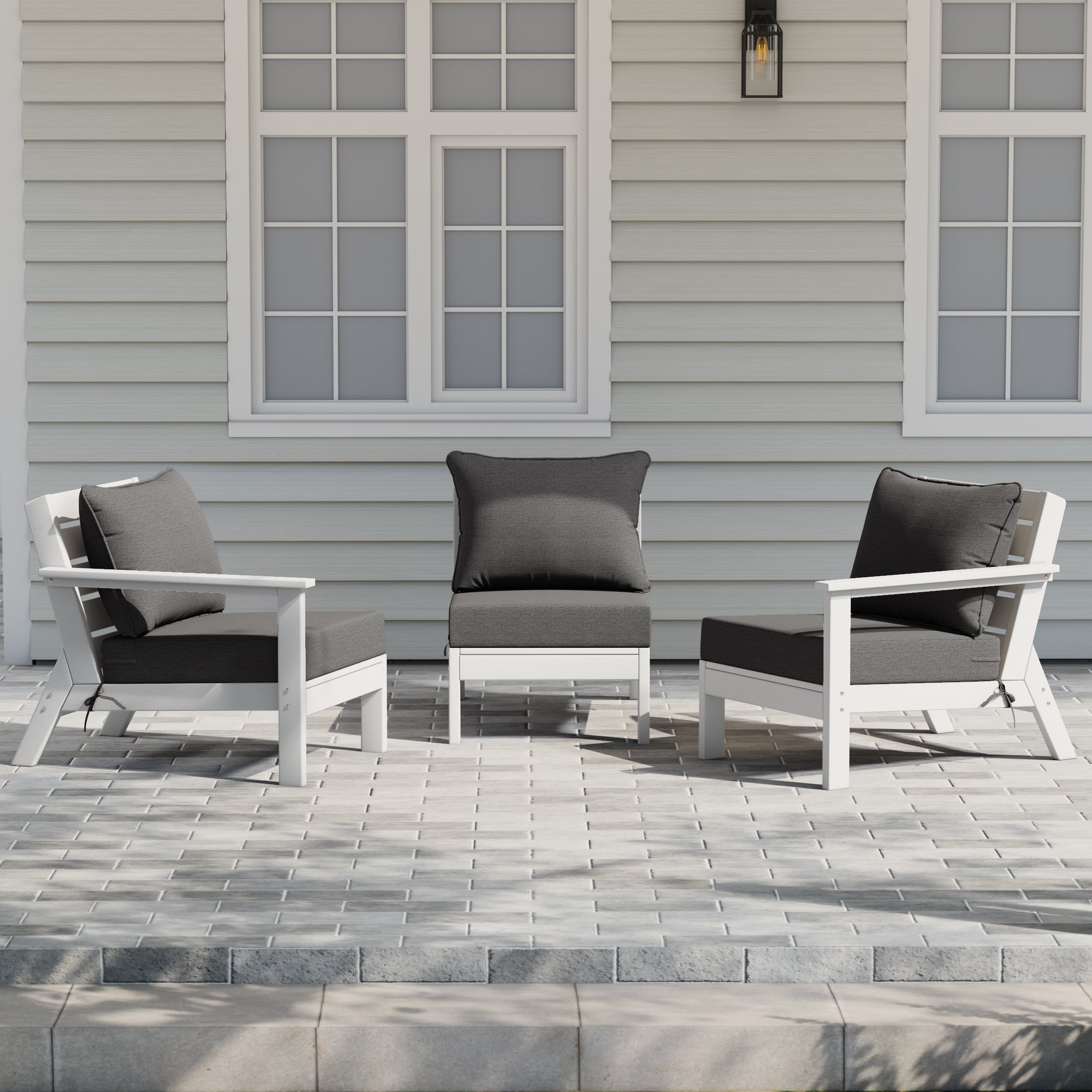 Portsmouth Outdoor Patio HDPE Sectional Sofa with Patio Cushions