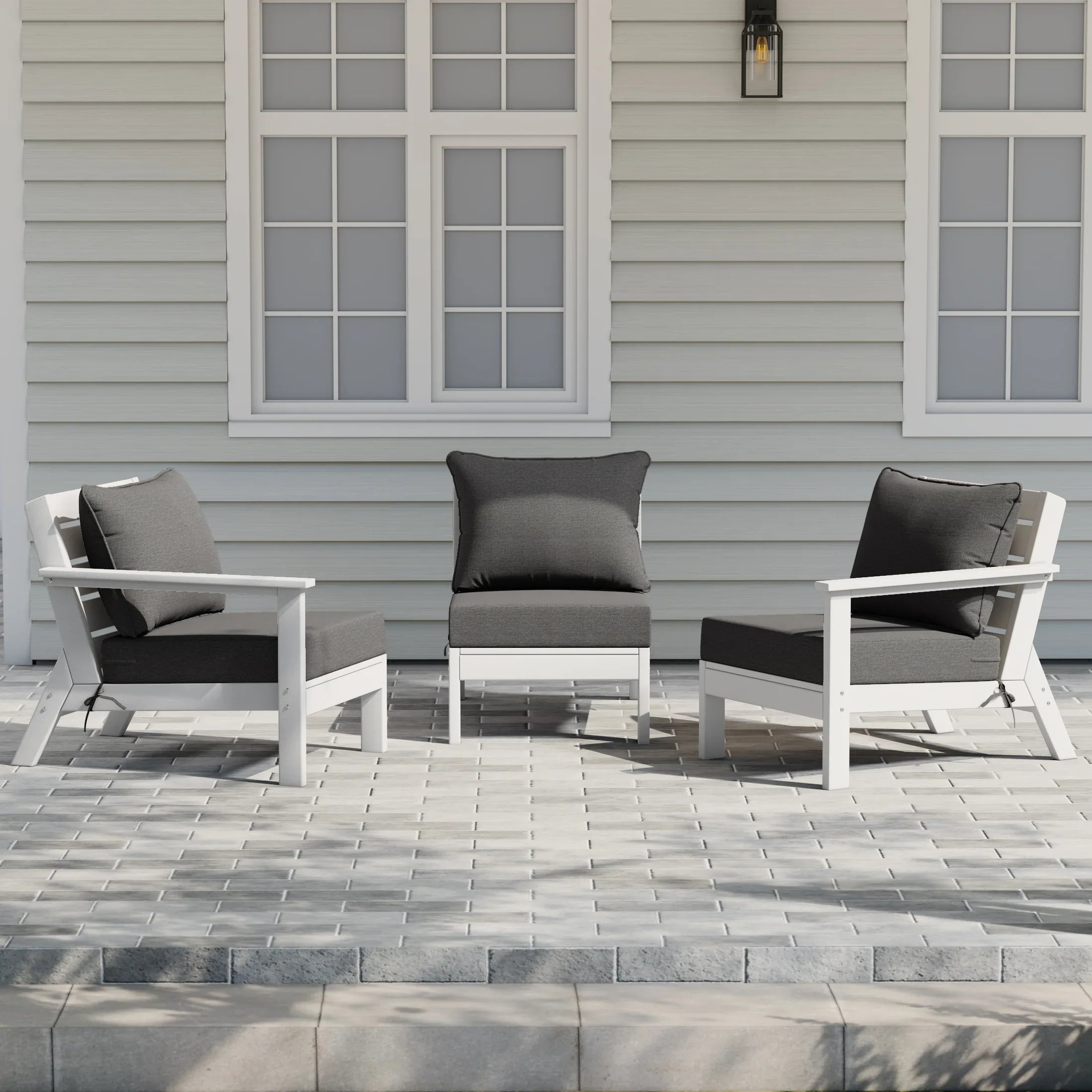 Portsmouth Outdoor Patio HDPE Sectional Sofa with Patio Cushions