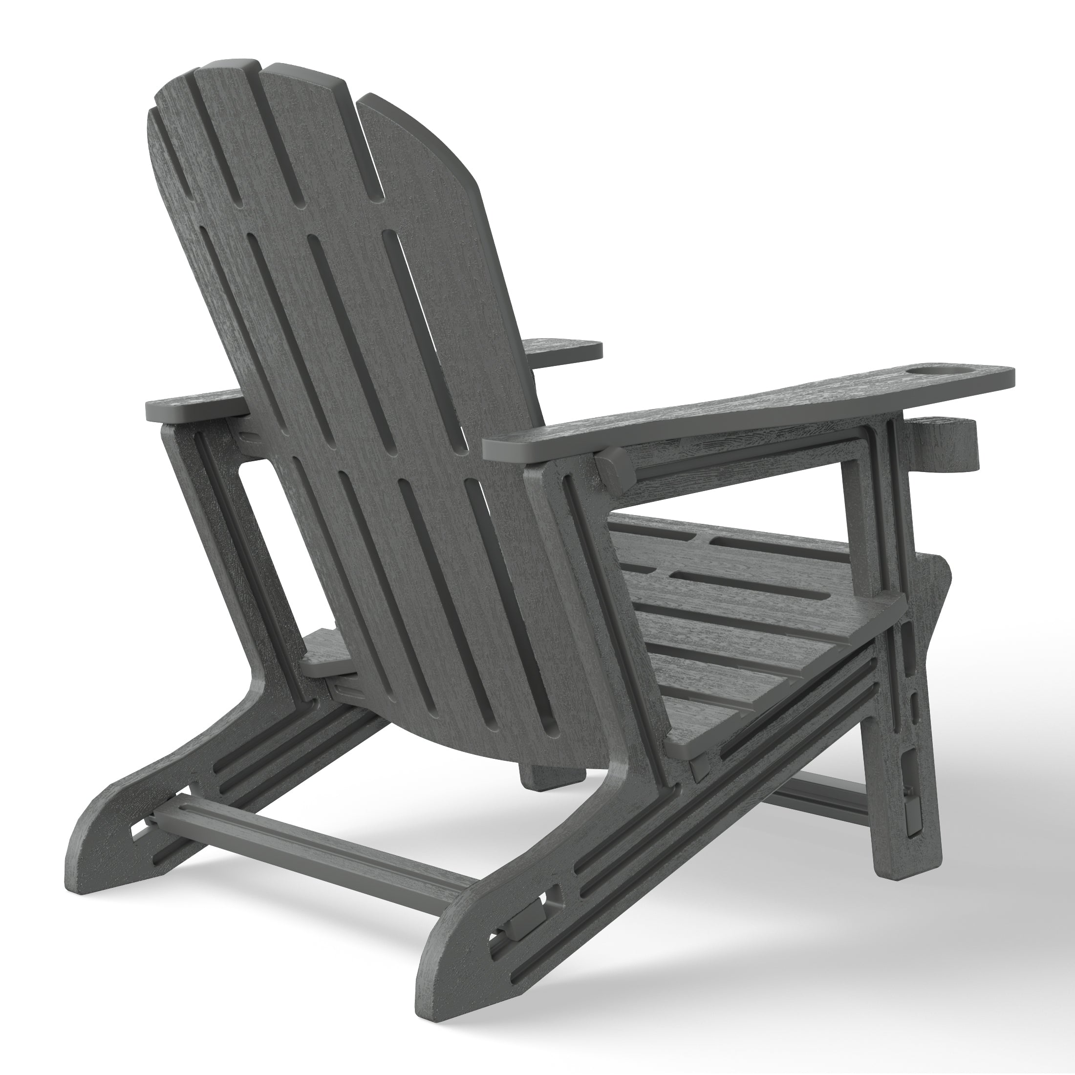 Cayman Tool-Free Assembly Outdoor Patio HDPE Plastic Adirondack Chair with Cup Holder