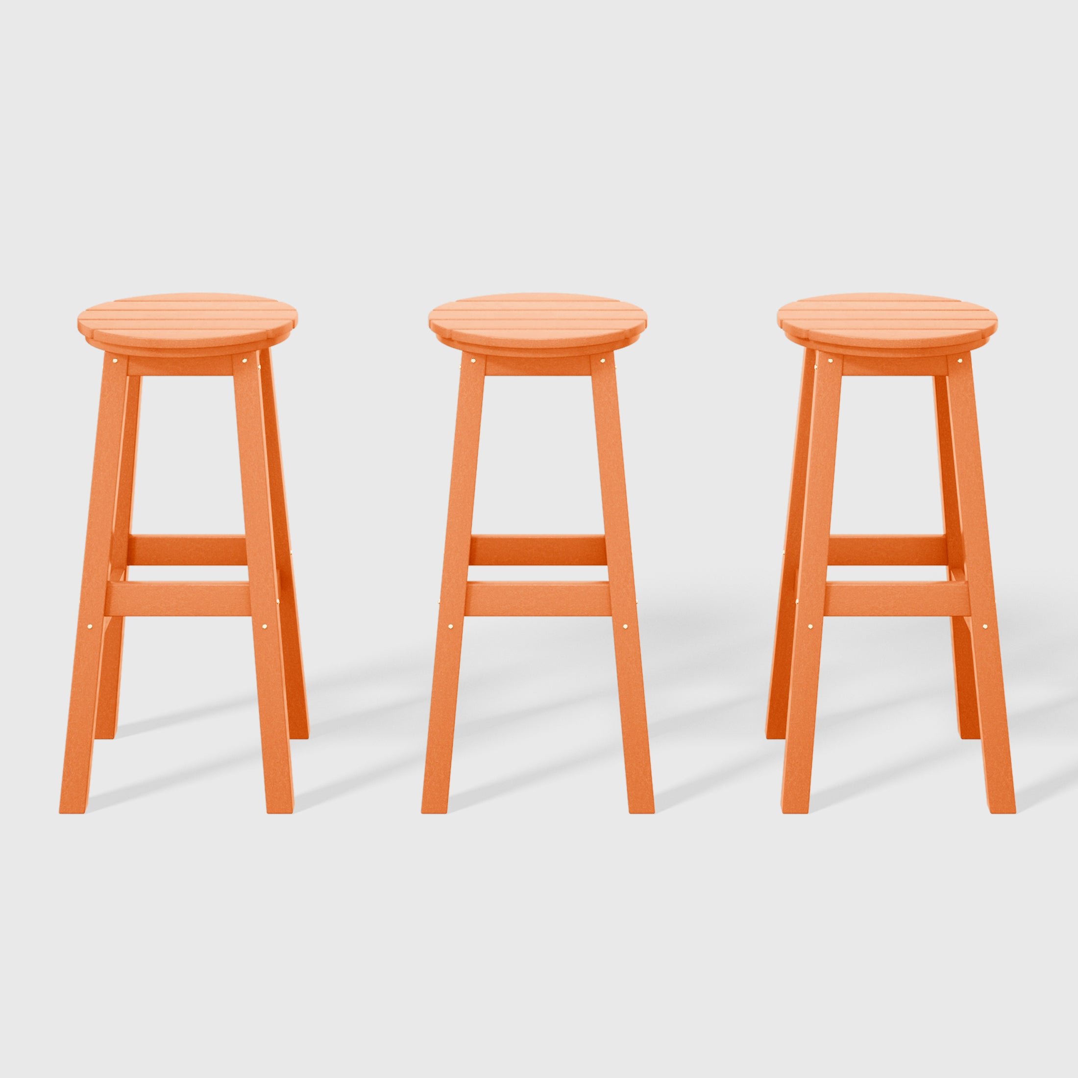 Paradise 29" HDPE Outdoor Patio Round Bar Stool Set of 3