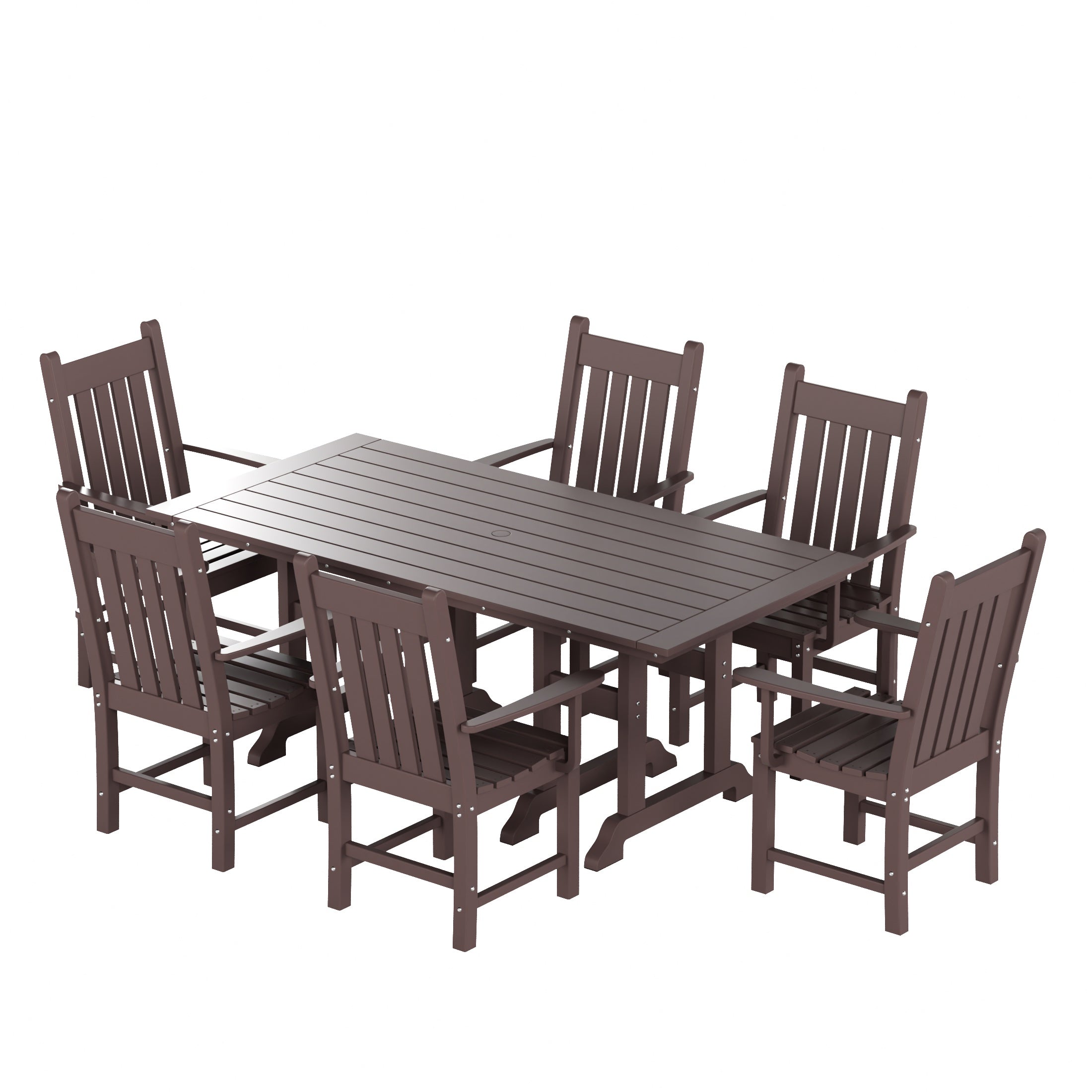 Paradise 7 Piece Outdoor Patio Dining Set Outdoor Table and Armchair Set