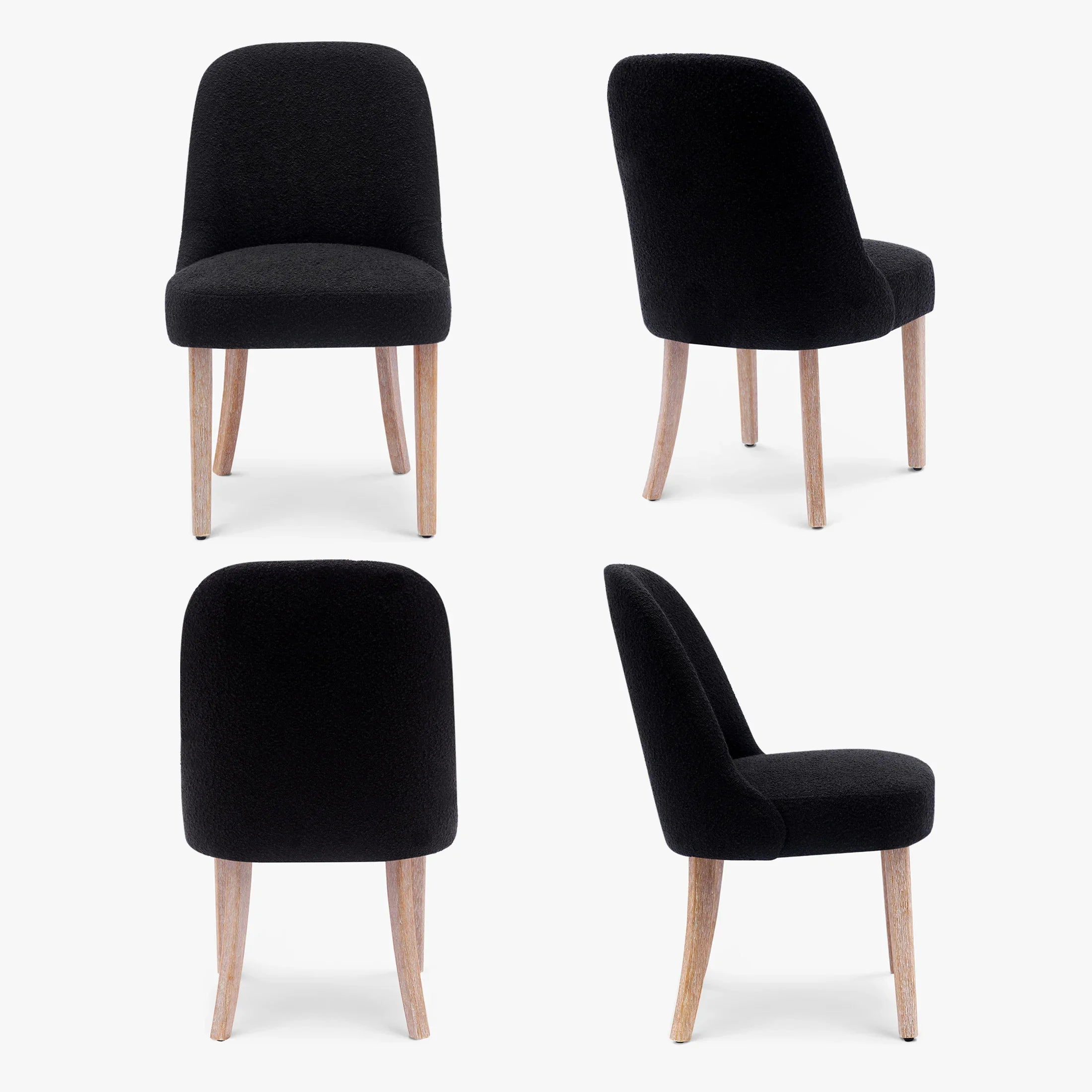 Amélie Mid-Century Modern Upholstered Boucle Dining Chair (Set of 4)
