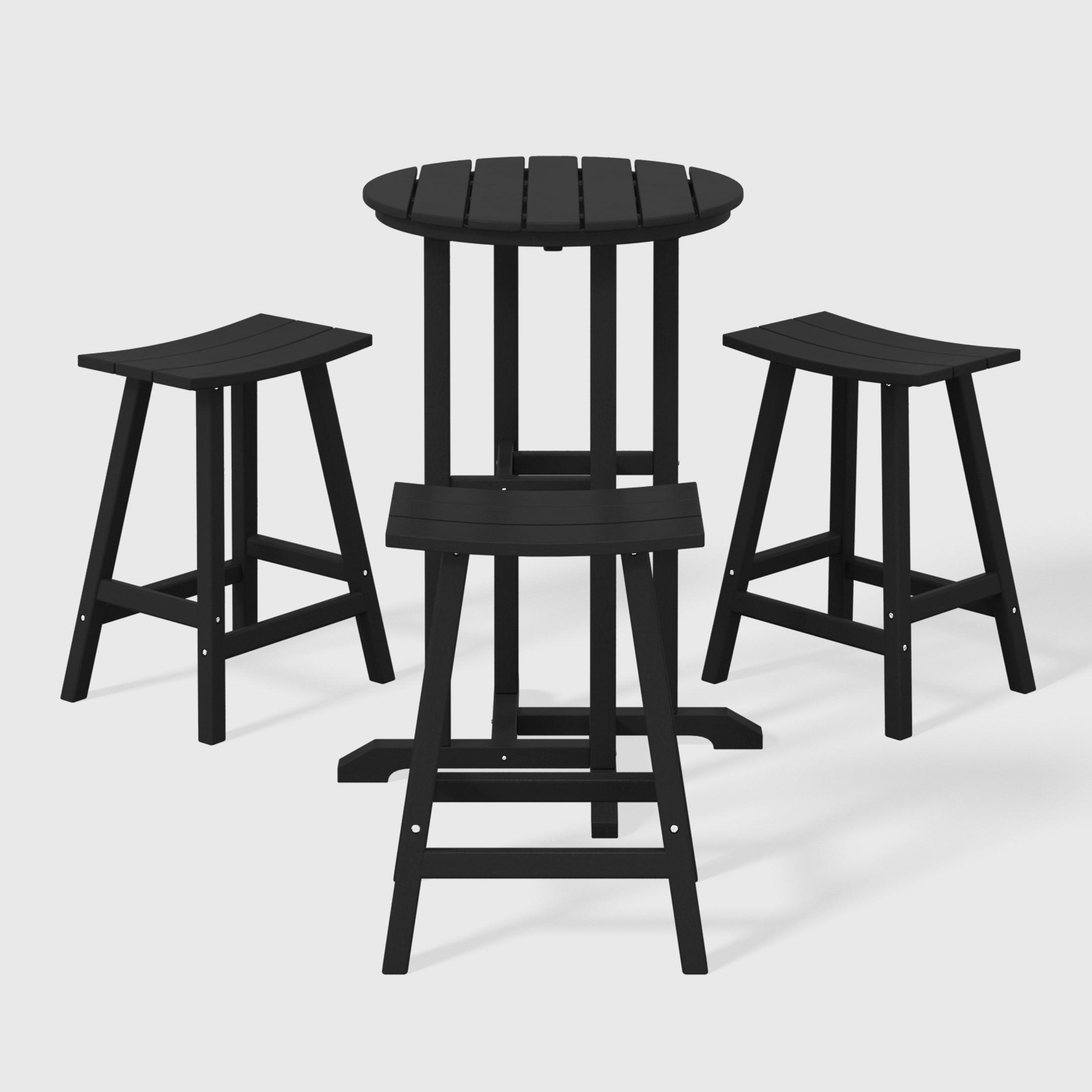 Paradise Outdoor Patio Counter Height Bar Stools Bistro Bar Table 4-Piece Set