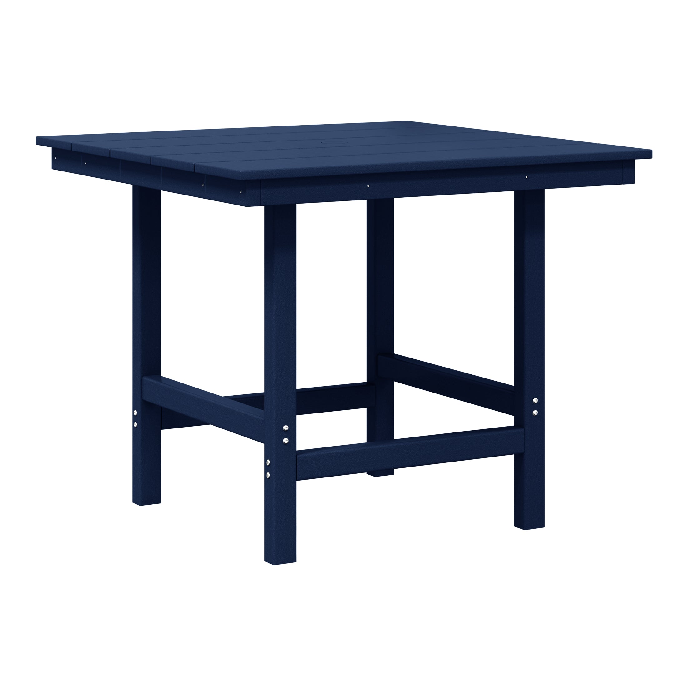 Palms Outdoor HDPE 36" Square Patio Dining Table with Umbrella Hole