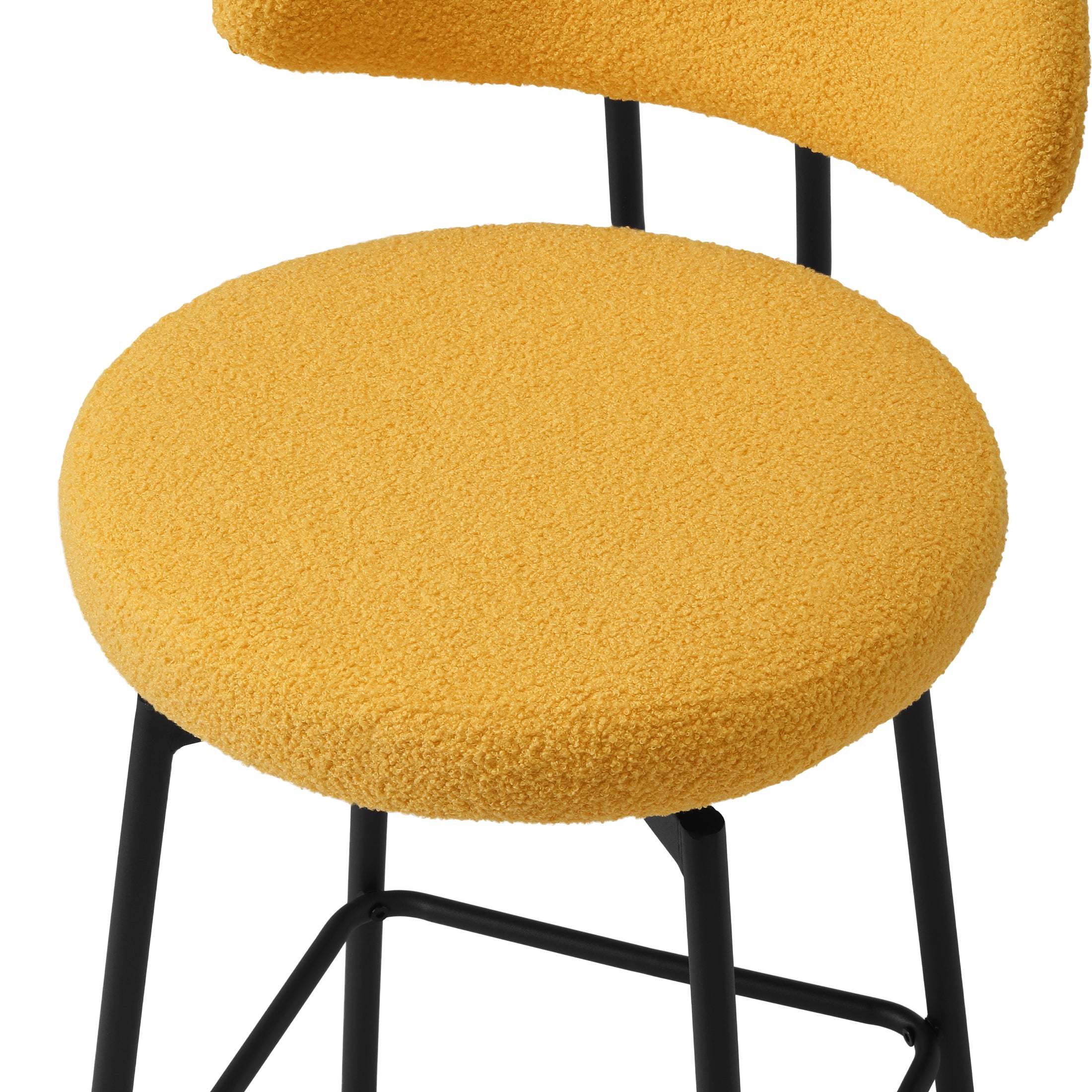 Celine Modern Upholstered Sherpa Fabric Counter Height Bar Stools with Back (Set of 2)