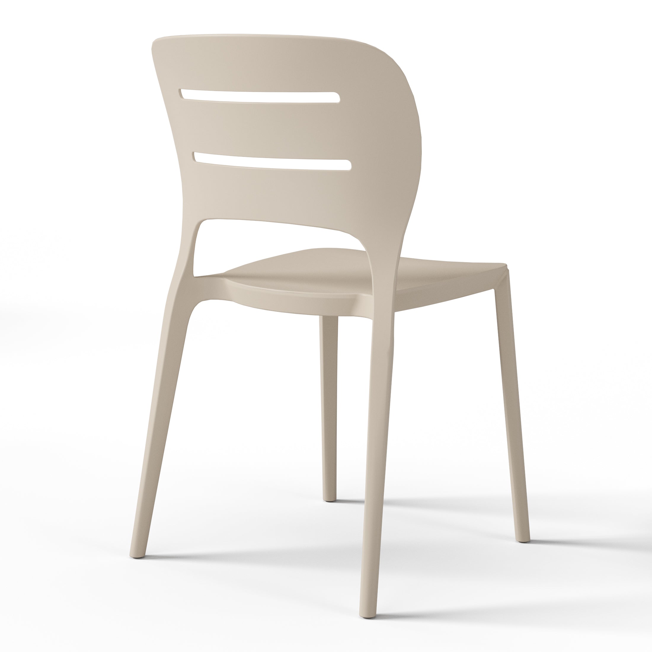 Sunshine Outdoor Modern Stackable Plastic Patio Dining Side Chairs (Set of 2)