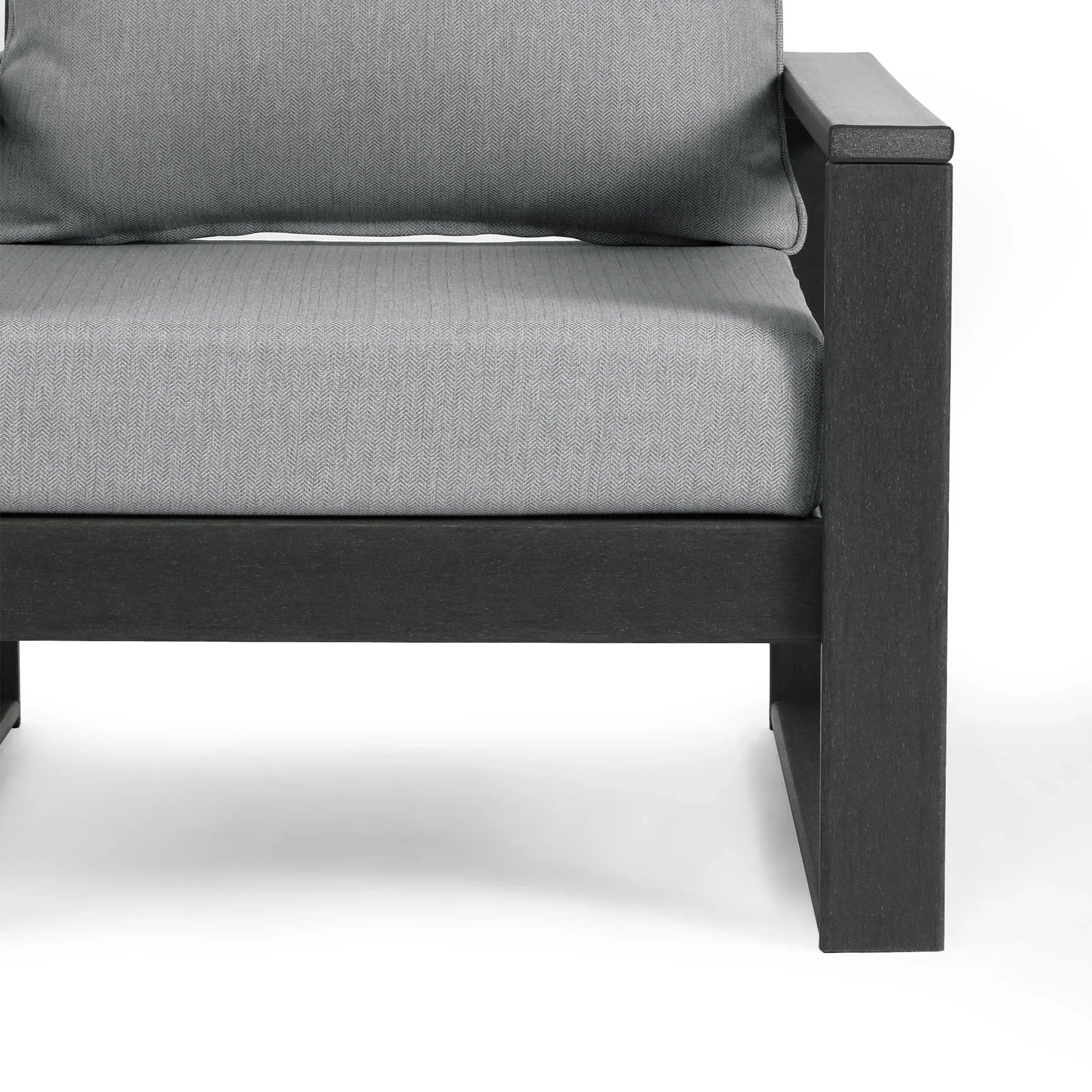 Rockaway Outdoor HDPE All-Weather Modern Patio Loveseat with Waterproof Cushions