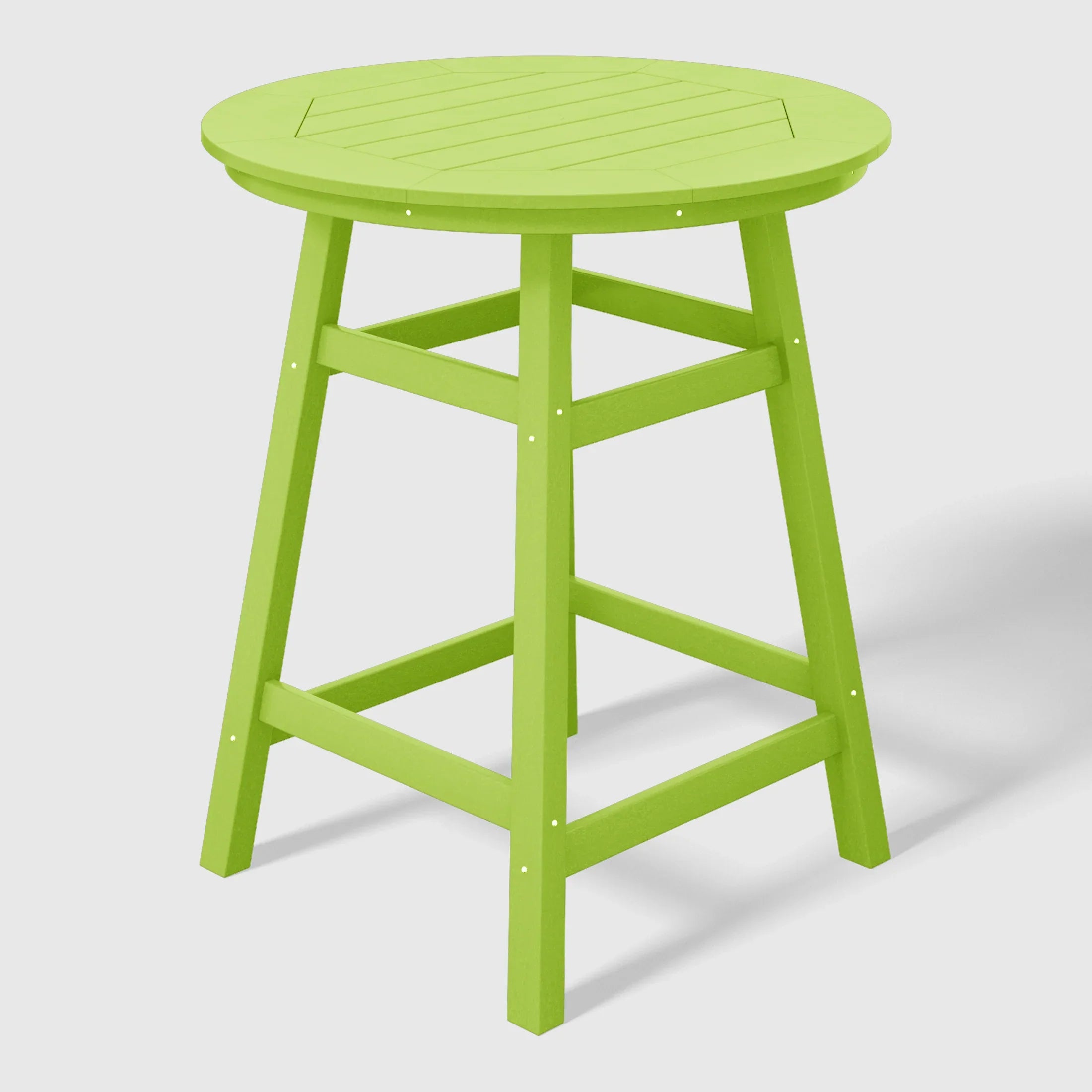 Paradise 5-Piece HDPE Outdoor Patio Dining Bar Bistro Table Set with Counter High Round Bar Stools