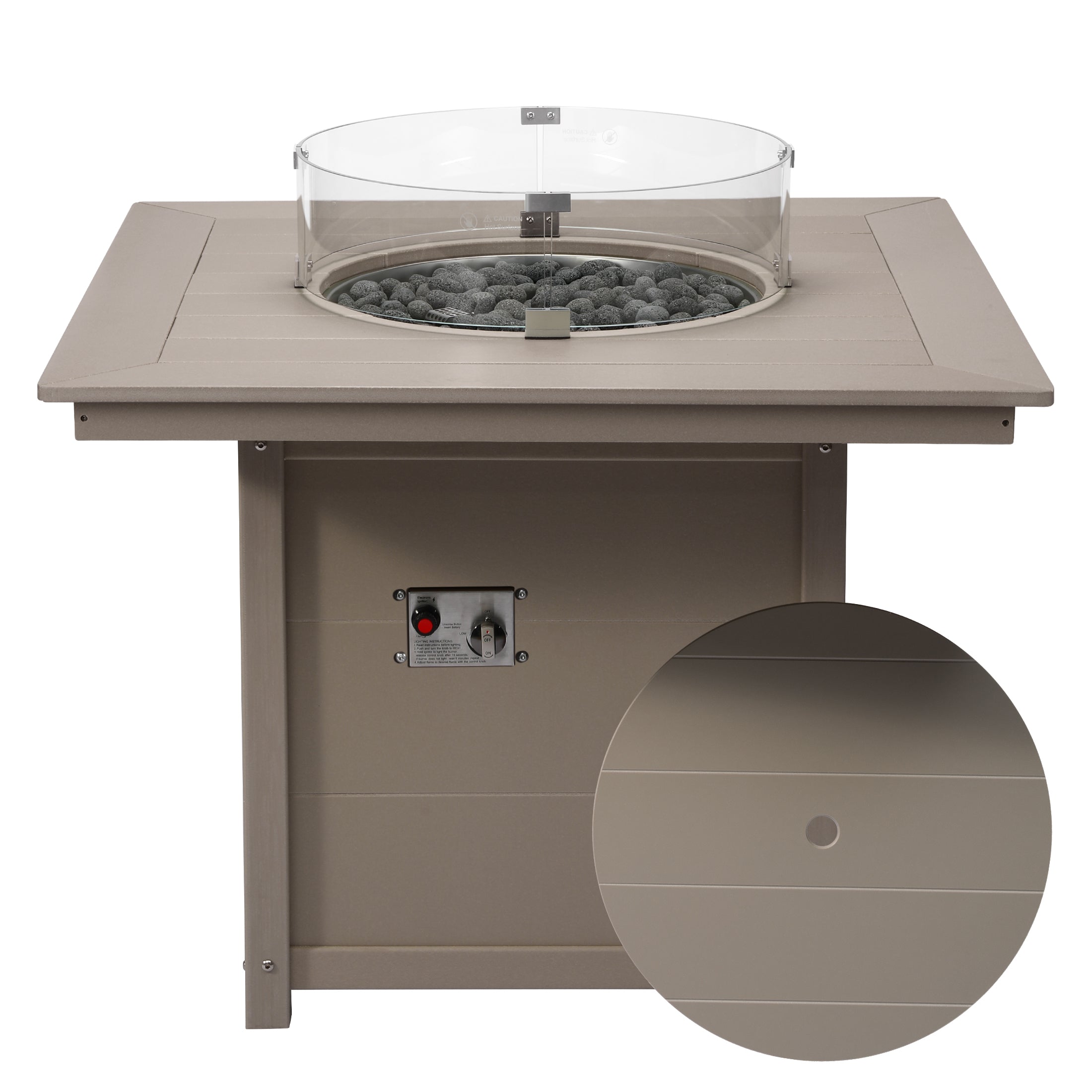 Sol Modern Outdoor Patio Propane 42" Square Fire Pit Table