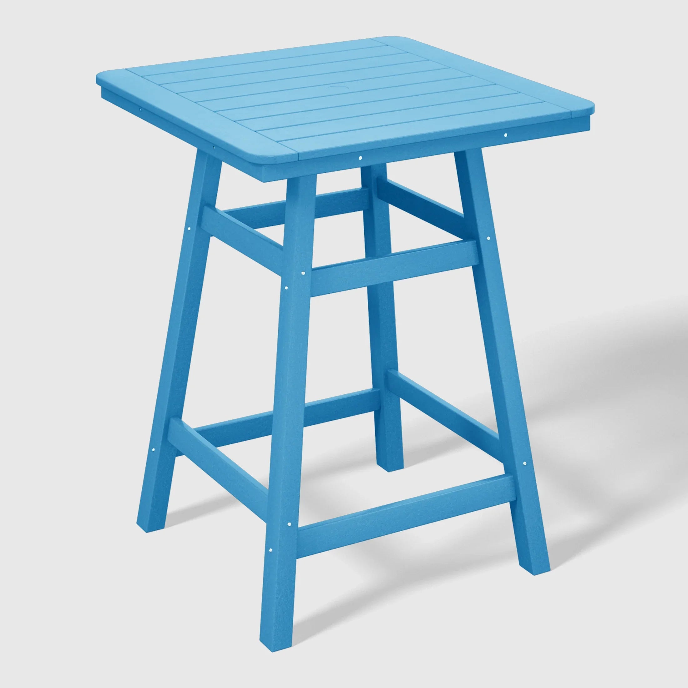 Paradise 30" Square Outdoor Patio Counter High Bistro Bar Table With Umbrella Hole