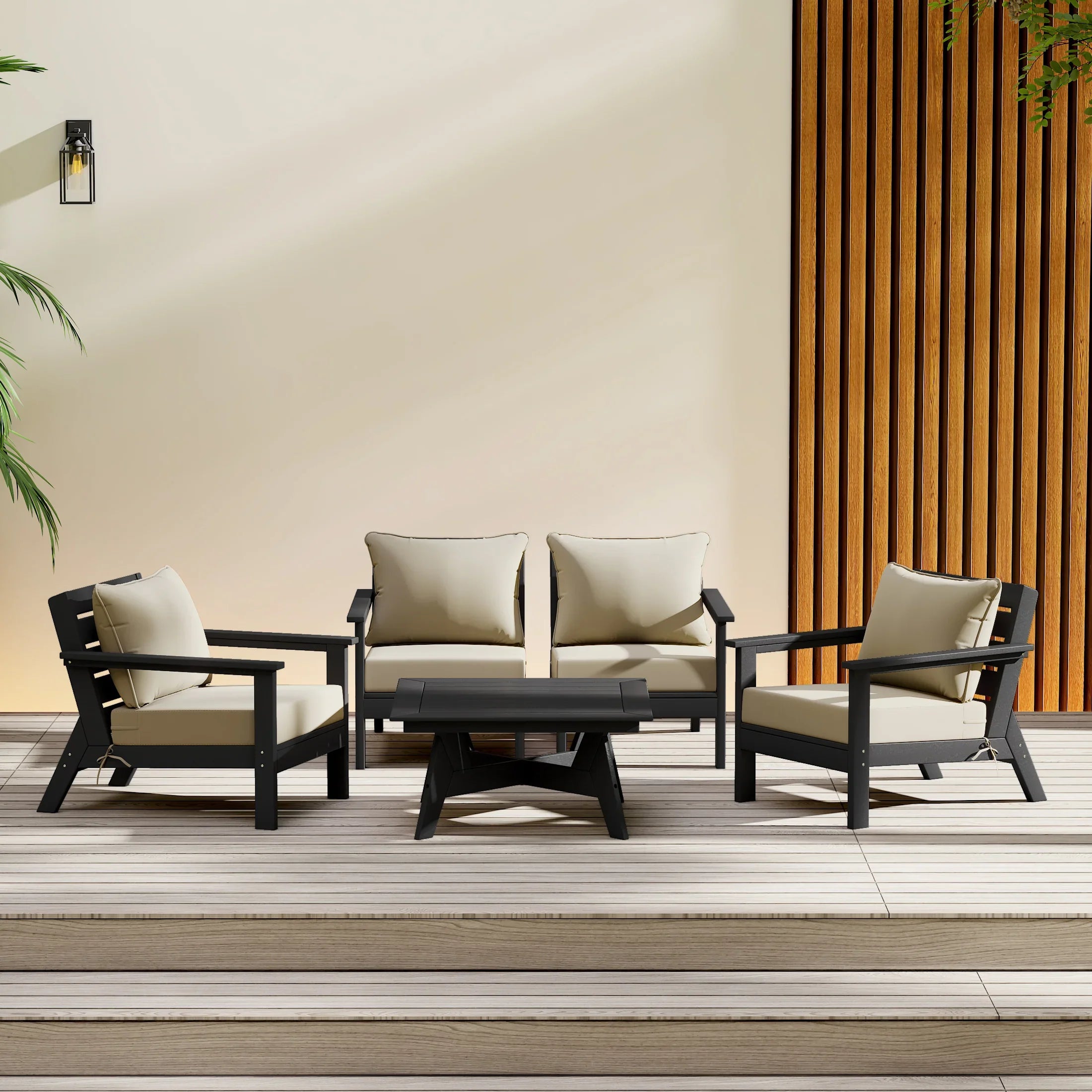 Portsmouth Outdoor 5-Piece Modular Sectional Patio Furniture Sofa Set