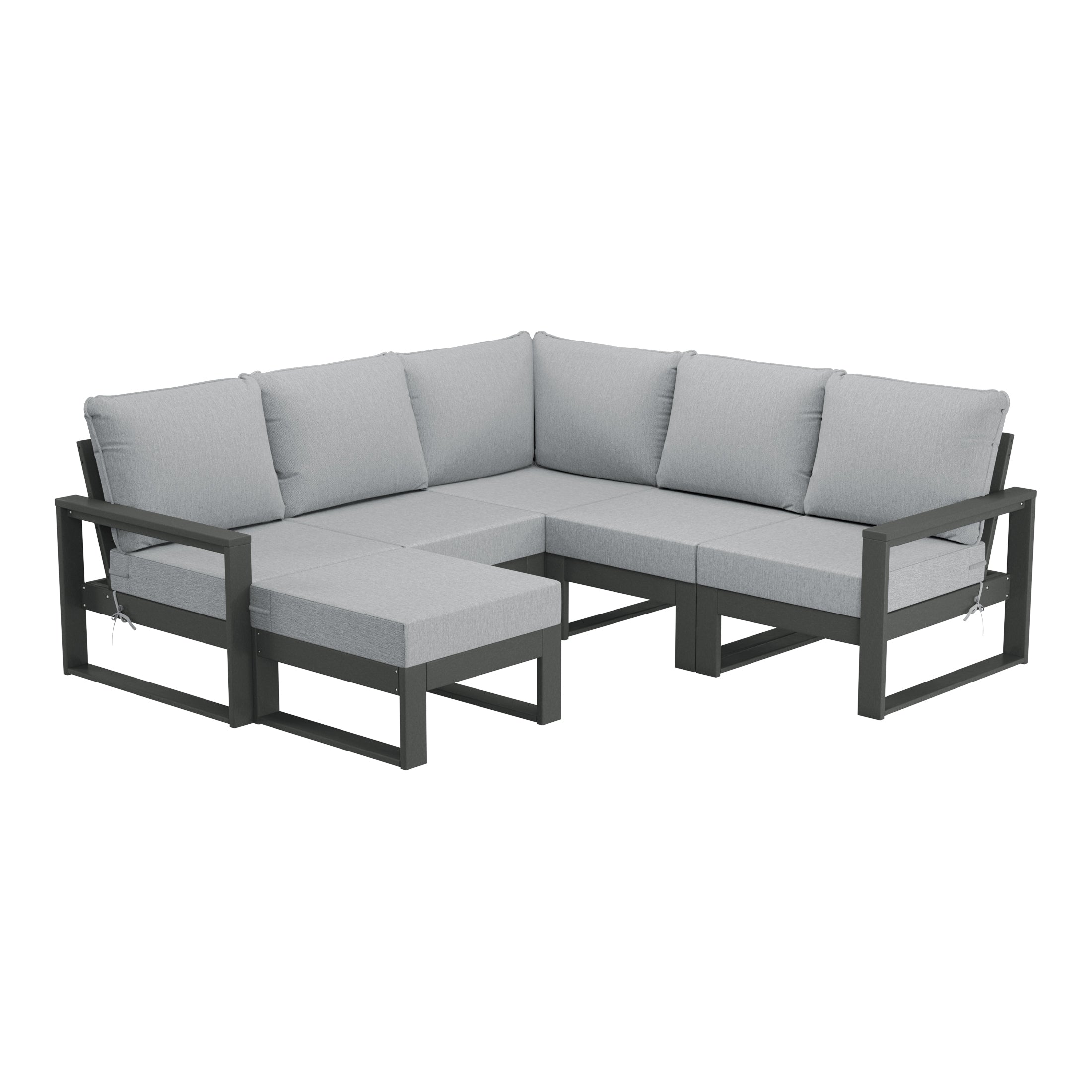 Rockaway 6-Piece Outdoor Patio Corner Sectional Sofa Conversation Set