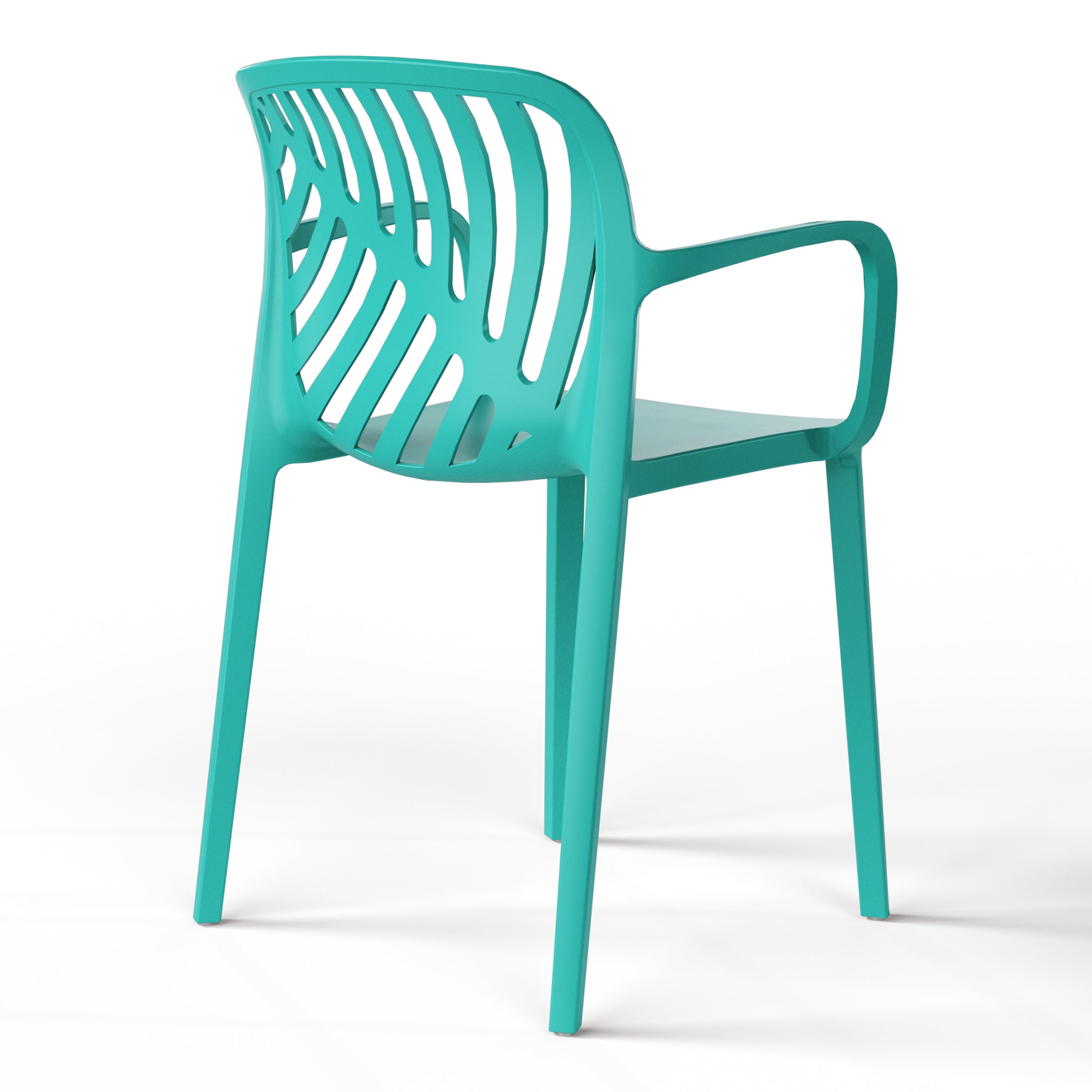 Sunshine Outdoor Modern Stackable Patio Dining Armchairs (Set of 2)