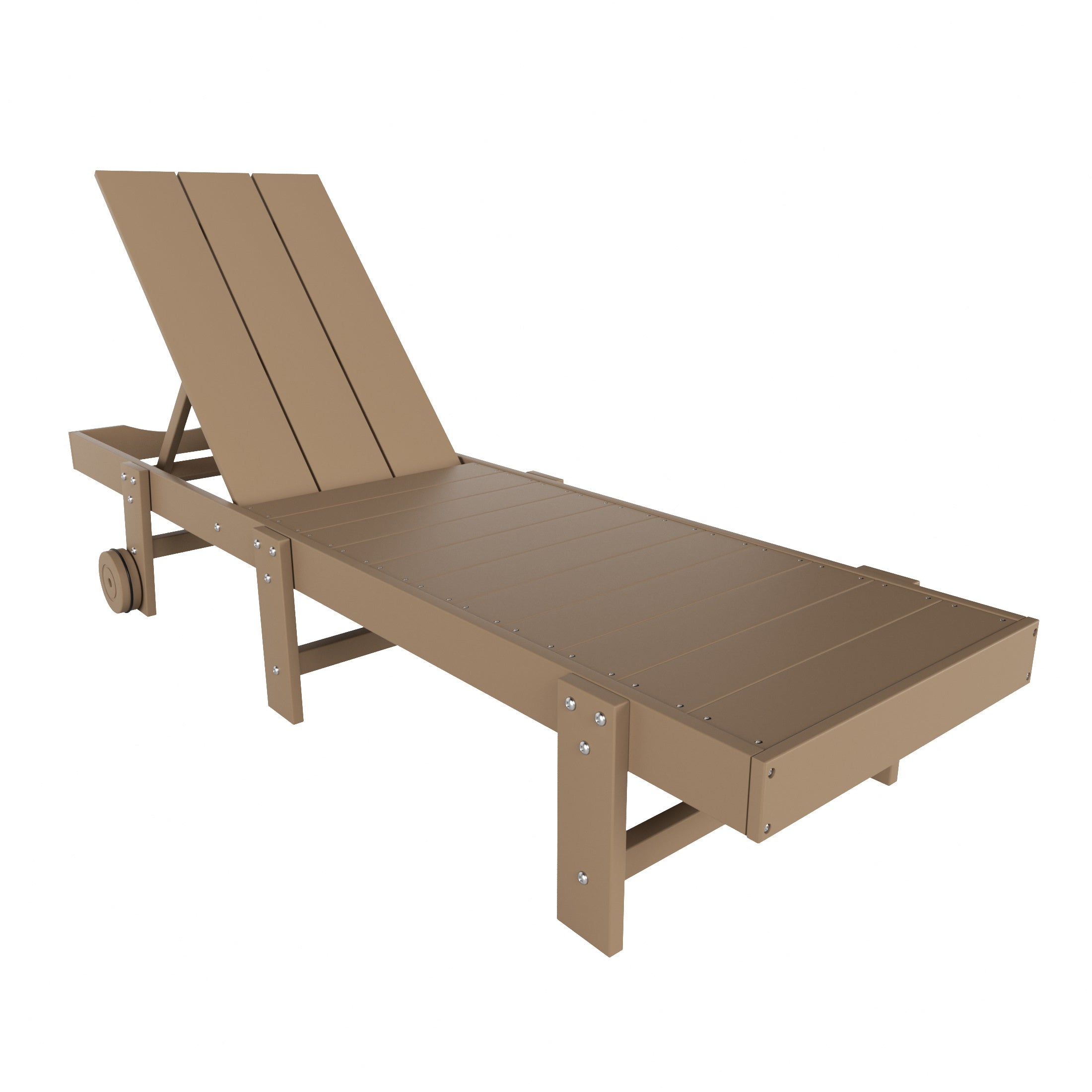 Palms Modern Poly Reclining Chaise Lounge With Wheels