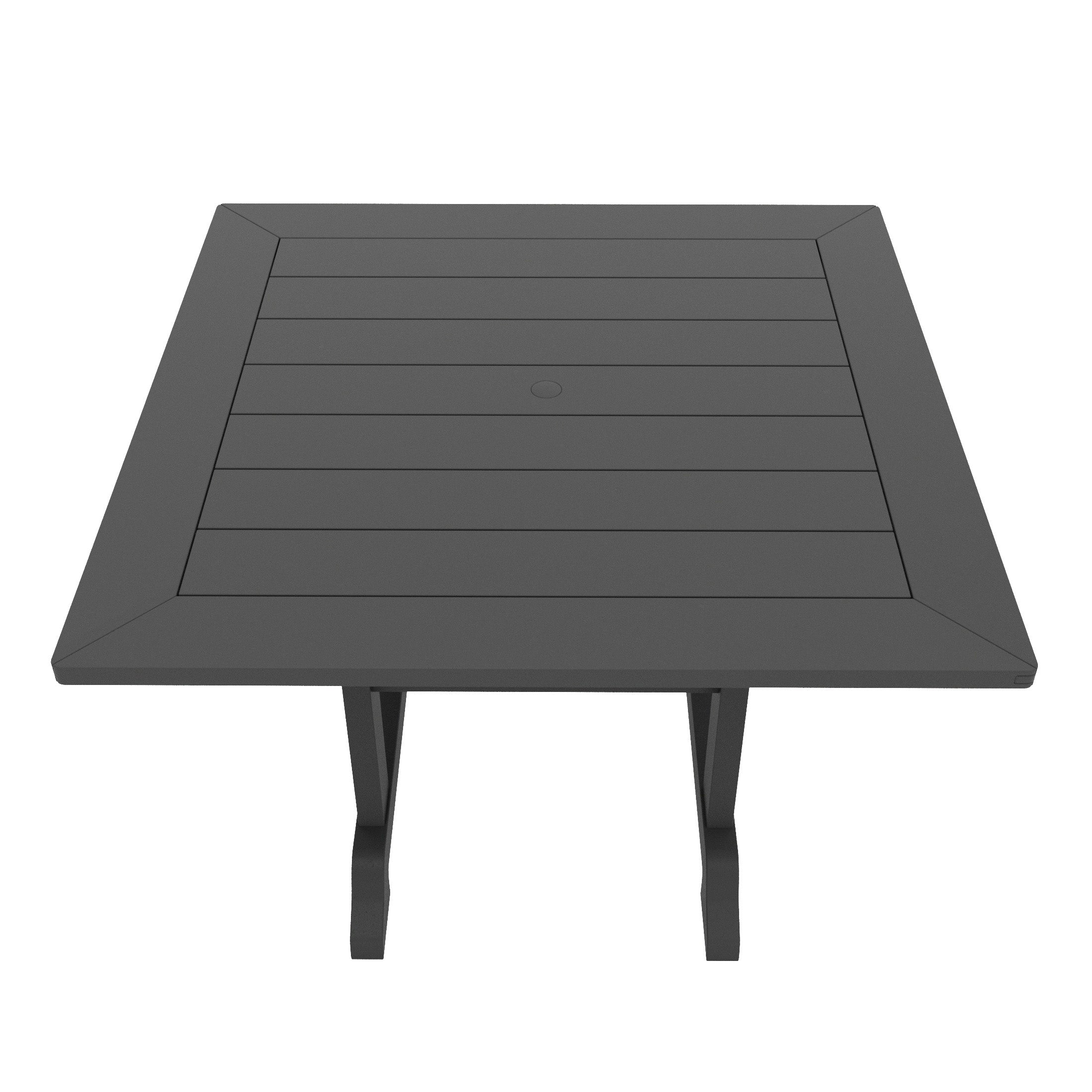 Paradise 5-Piece HDPE Square Patio Dining Table Set with Foldable Chairs