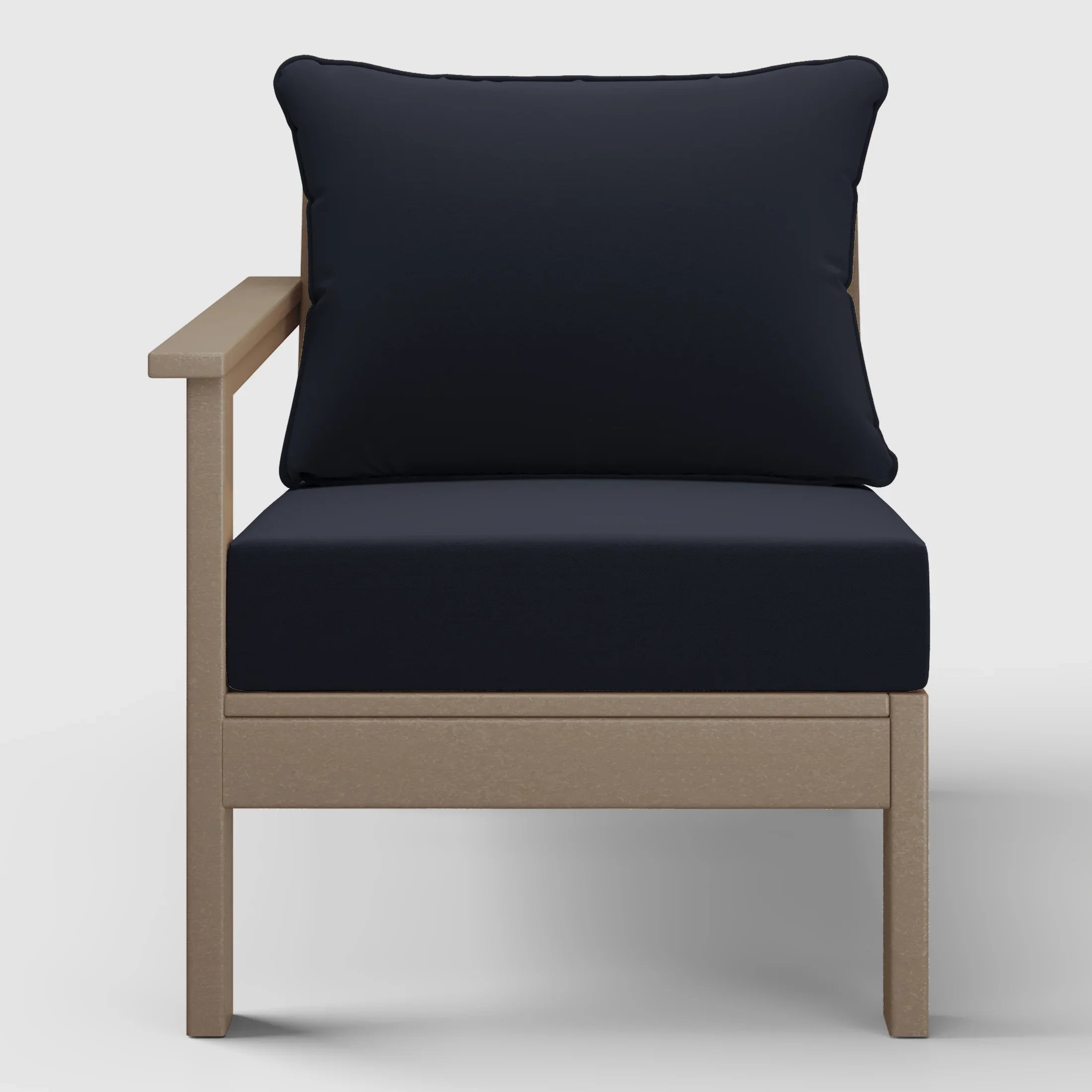 Portsmouth Outdoor Patio HDPE Left Arm Sectional Corner Club Chair with Patio Cushions