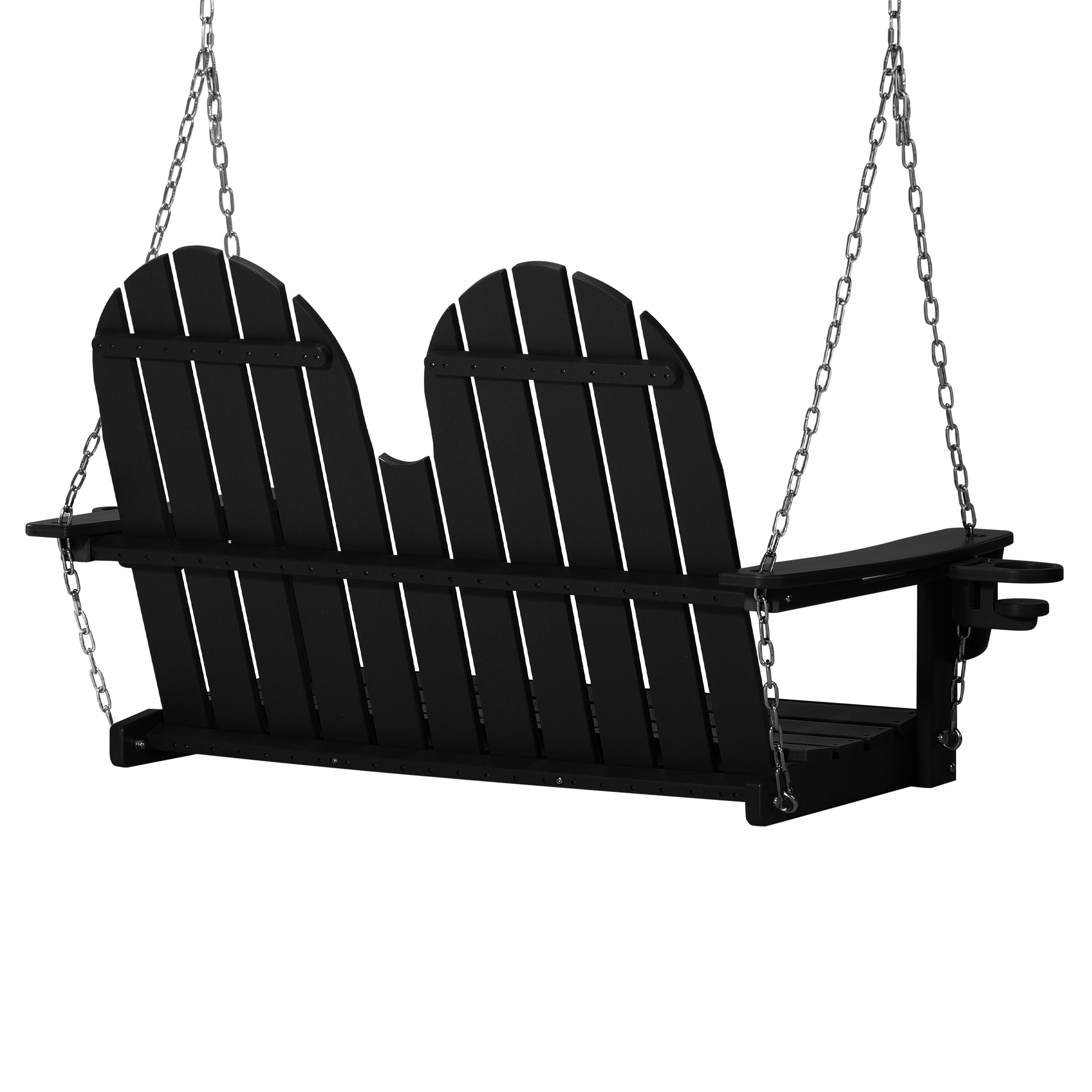 Savannah 4ft Outdoor HDPE Poly Farmhouse Hanging Porch Swing With Cup Holders