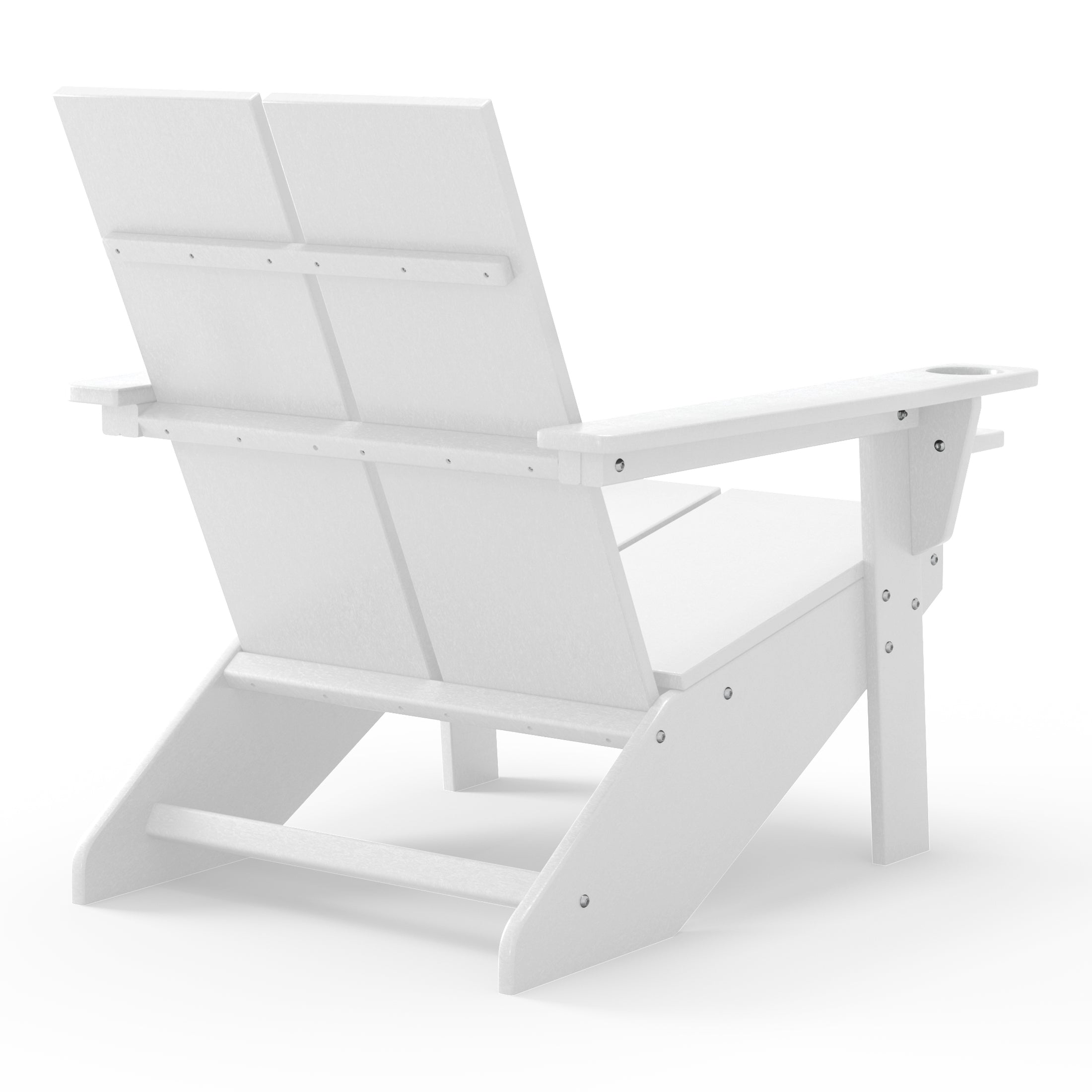 Seaview Outdoor HDPE Modern Adirondack Chair with Cup Holder
