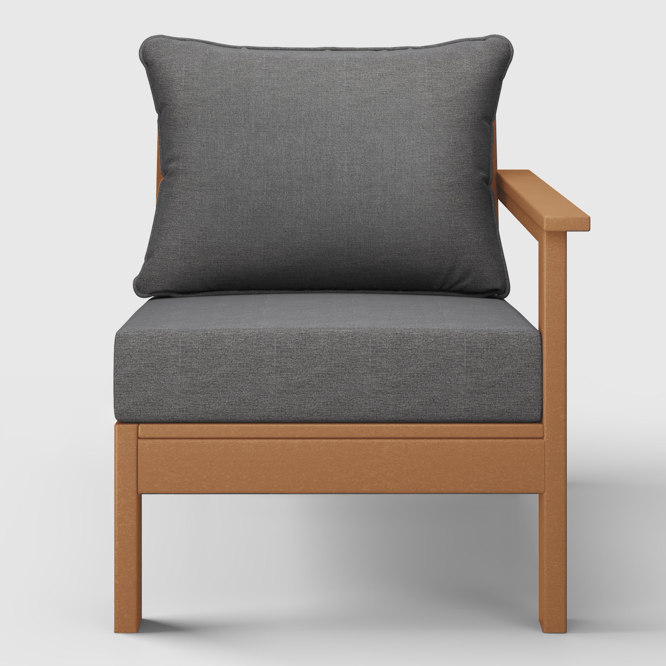 Portsmouth Outdoor Patio HDPE Right Arm Sectional Corner Club Chair with Patio Cushions