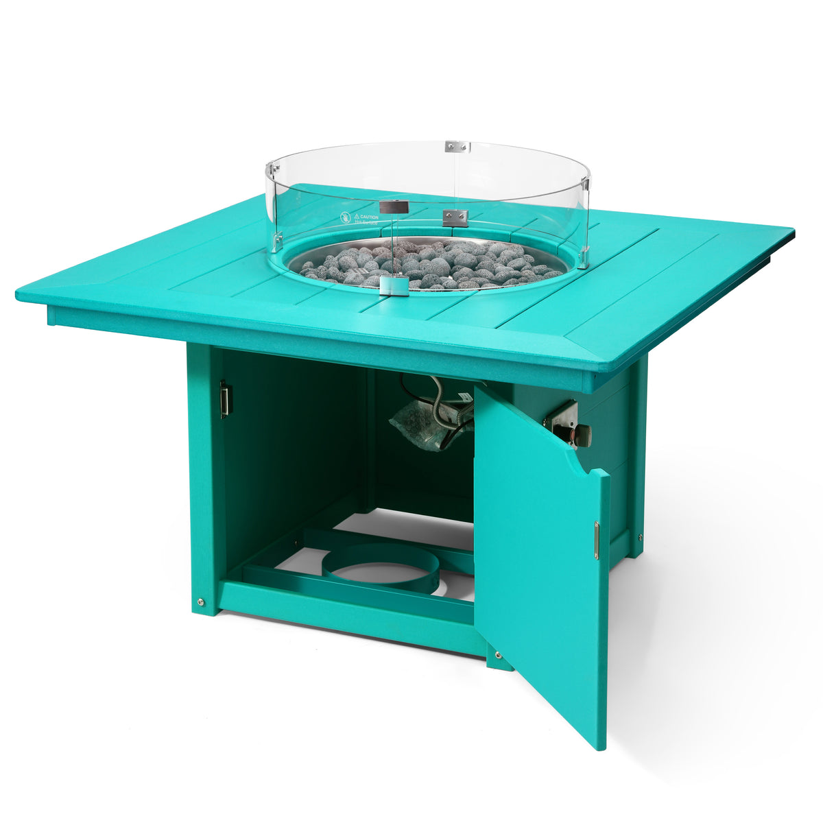 Sol 42" Modern Outdoor Patio Propane Square Fire Pit Table