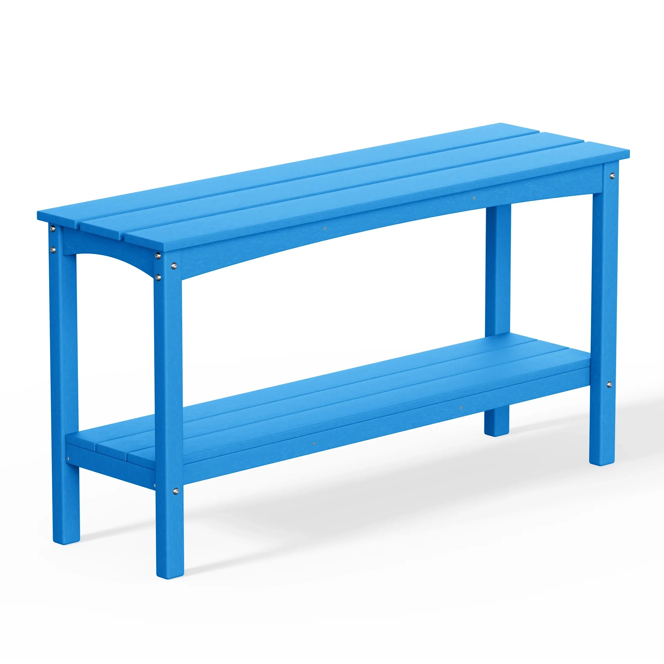 Paradise 55" Outdoor Patio HDPE Adirondack 2-Tier Shelf Console Table