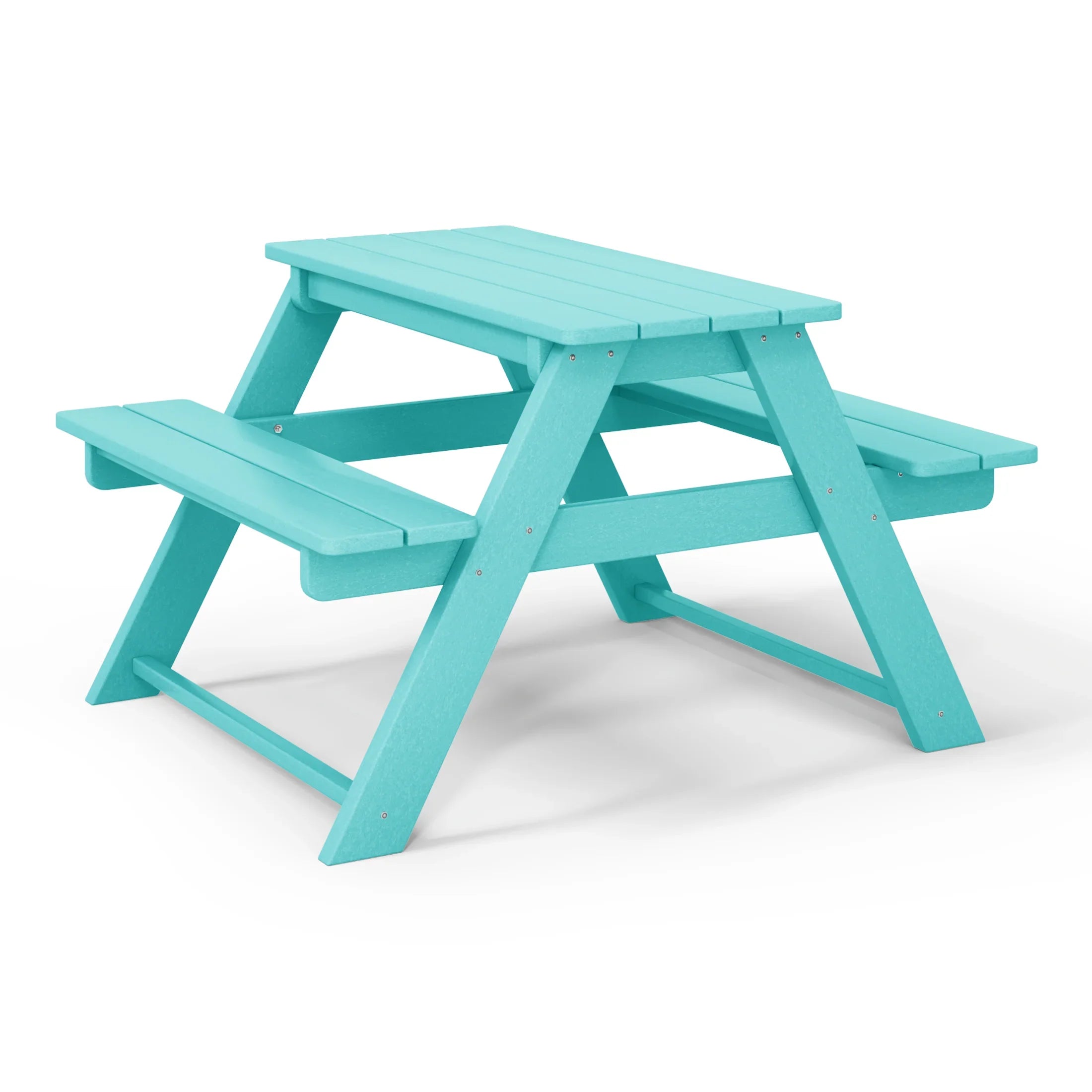 Paradise Outdoor Patio Kids HDPE Plastic Picnic Bench Table