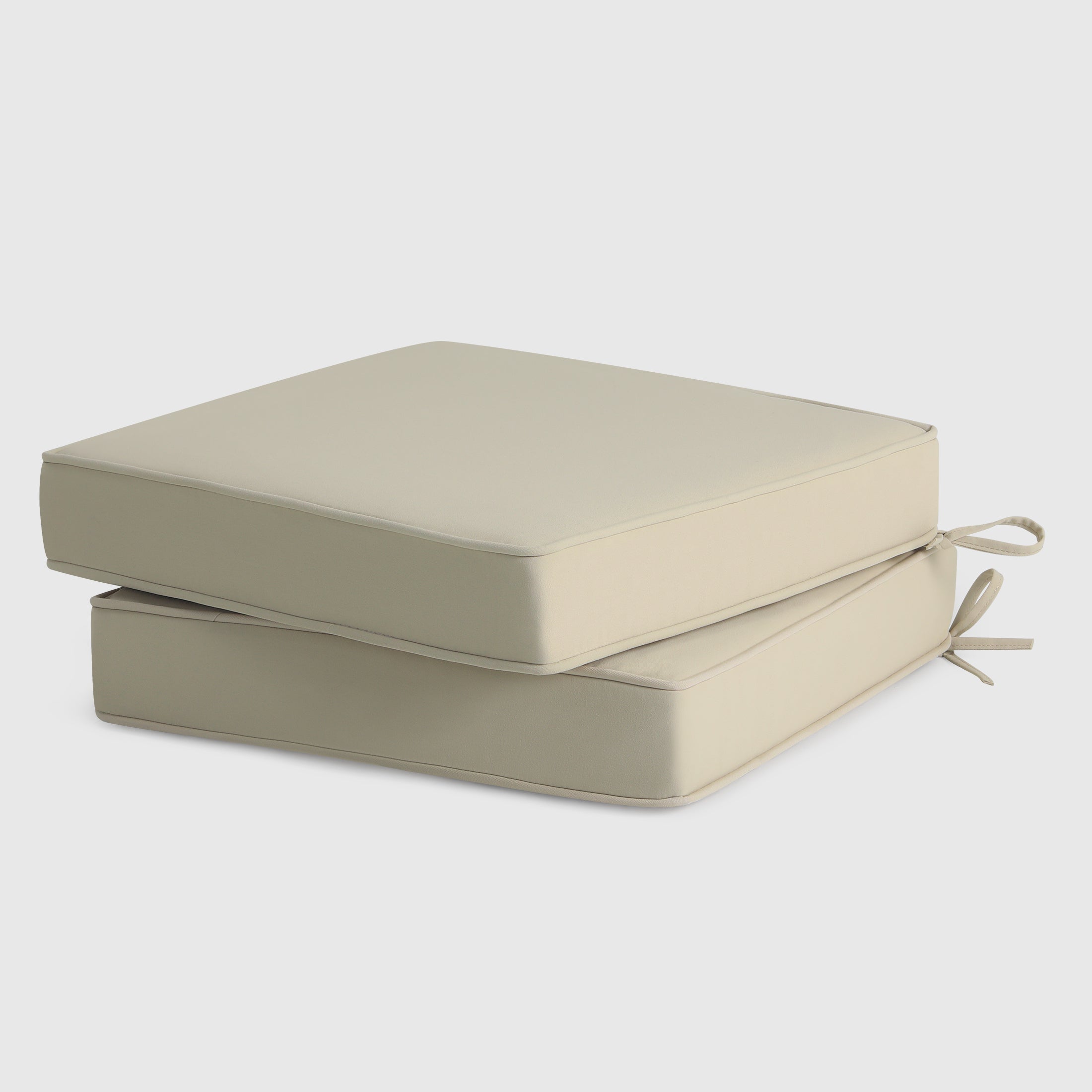 Harmony Outdoor Patio Furniture Seat Chair Square Cushions with Piping. Set of 2, 20" x 19"