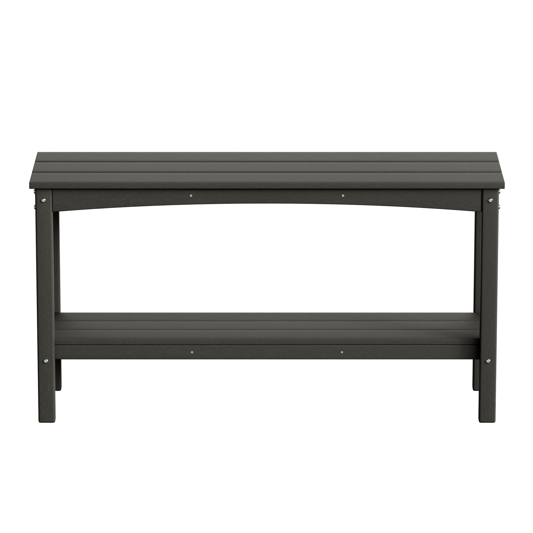 Paradise 55" Outdoor Patio HDPE Adirondack 2-Tier Shelf Console Table
