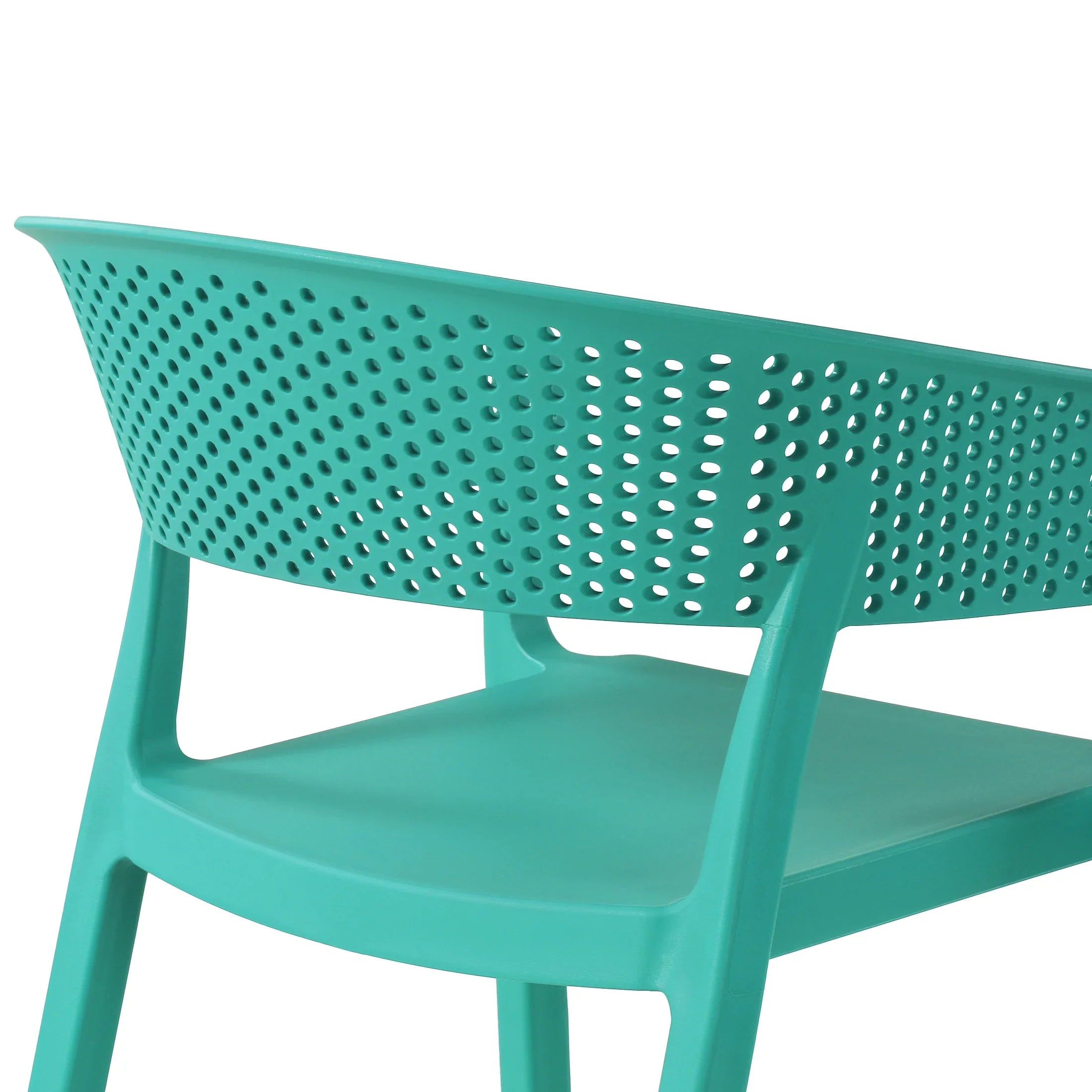 Sunshine Outdoor Modern Stackable Plastic Resin Patio Dining Armchair (Set of 2)