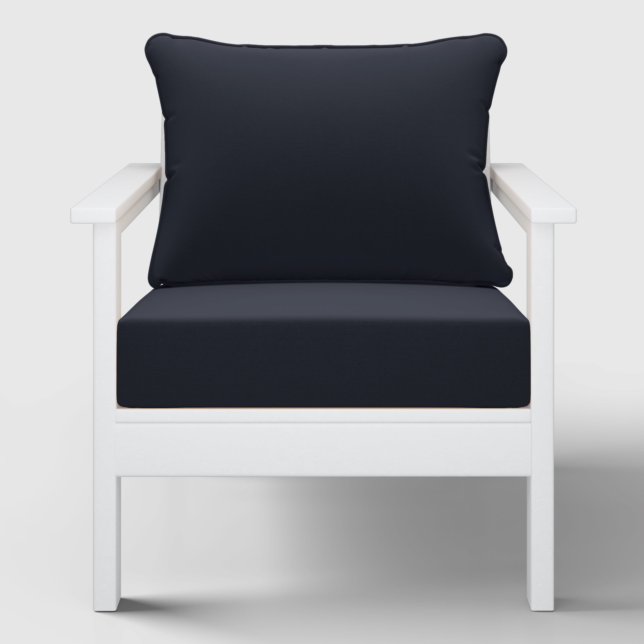 Portsmouth Outdoor Modern HDPE Patio Club Chair with Deep Seat Cushions