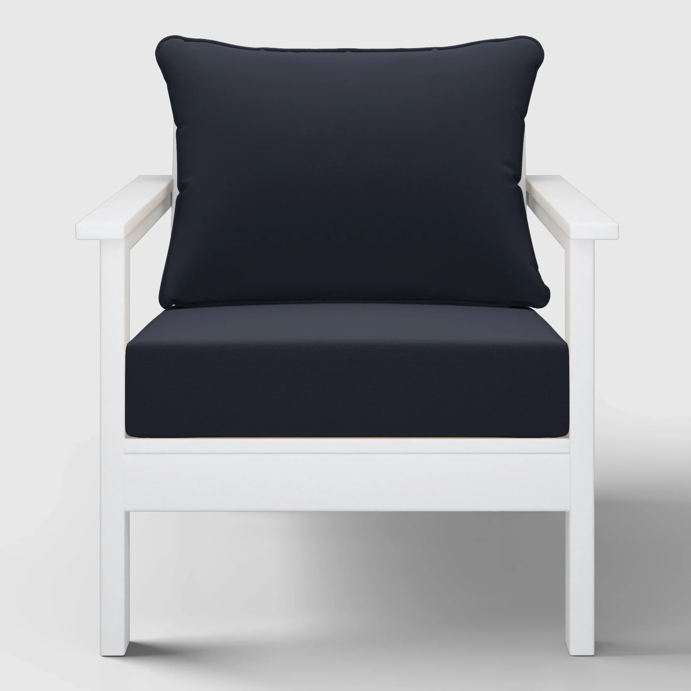 Portsmouth Outdoor Modern HDPE Patio Club Chair with Deep Seat Cushions