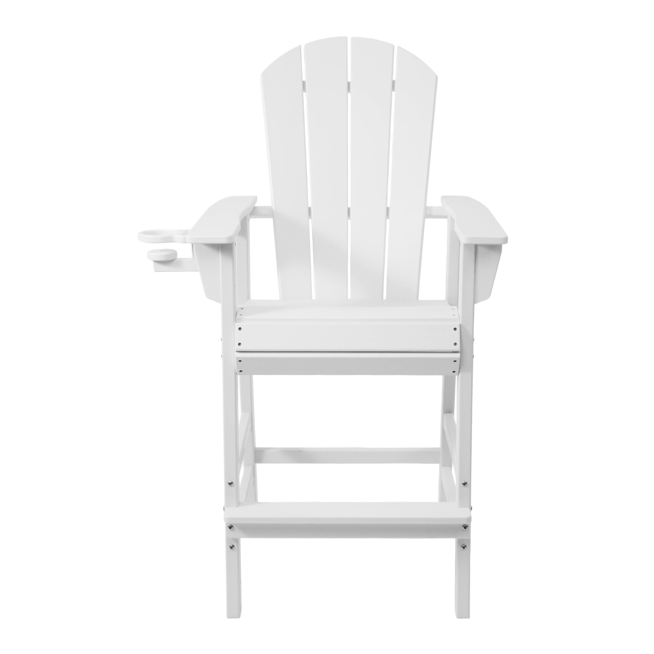 Paradise Outdoor HDPE Tall Adirondack Bar Height Chair With Cup Holder