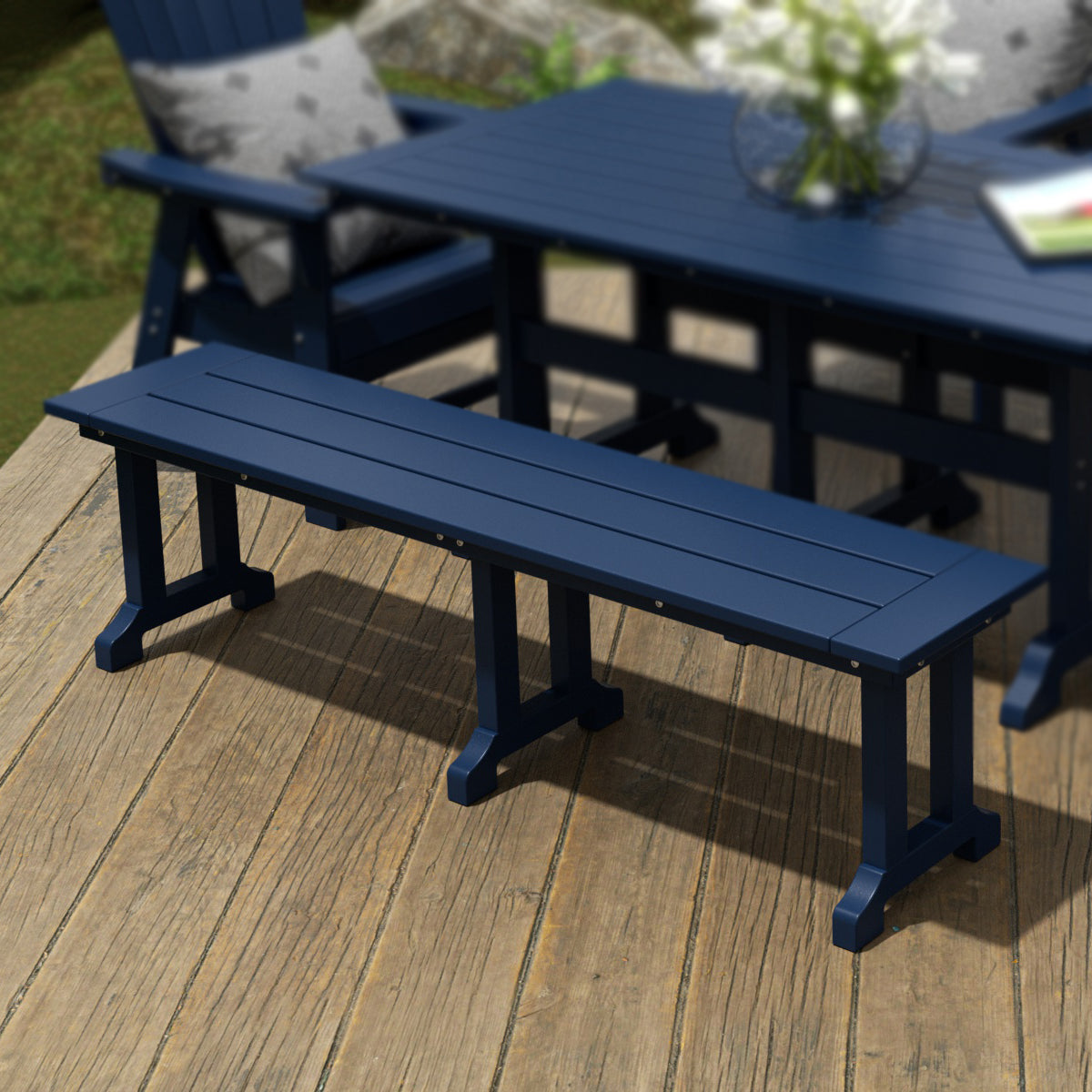 Paradise 65" Outdoor Patio Trestle Dining Bench