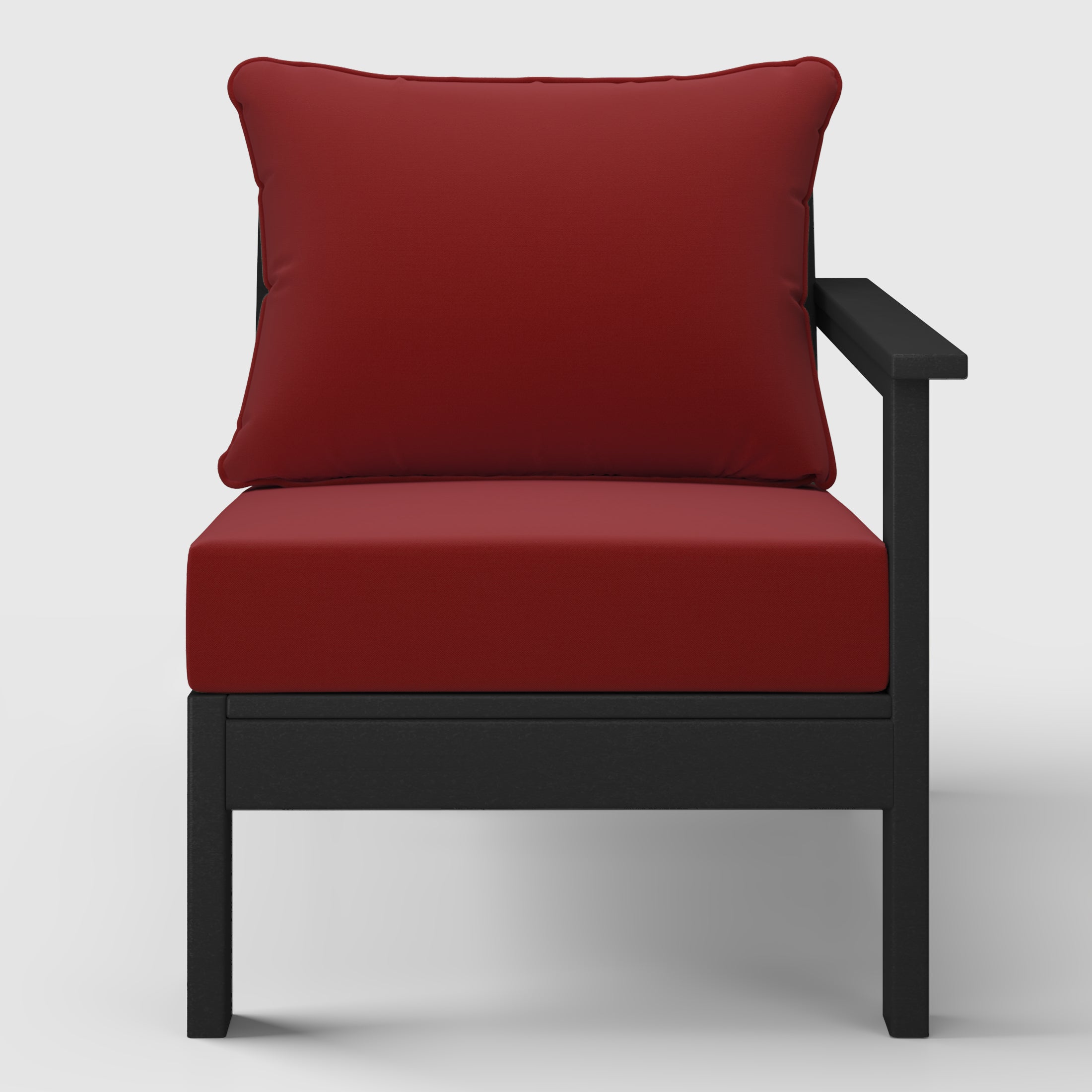 Portsmouth Outdoor Patio HDPE Right Arm Sectional Corner Club Chair with Patio Cushions