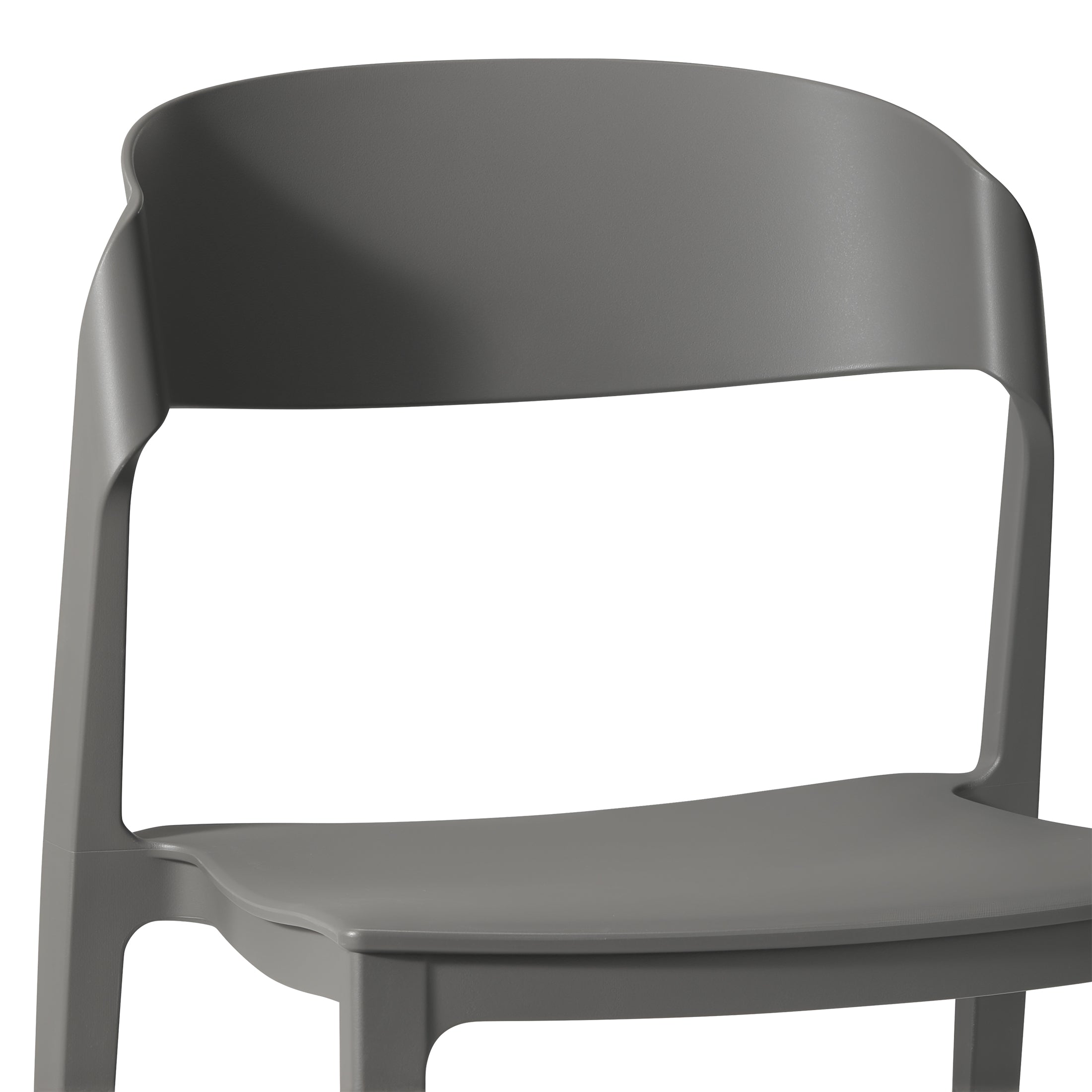 Sunshine Outdoor Modern Stackable Plastic Patio Bistro Dining Side Chairs (Set of 2)
