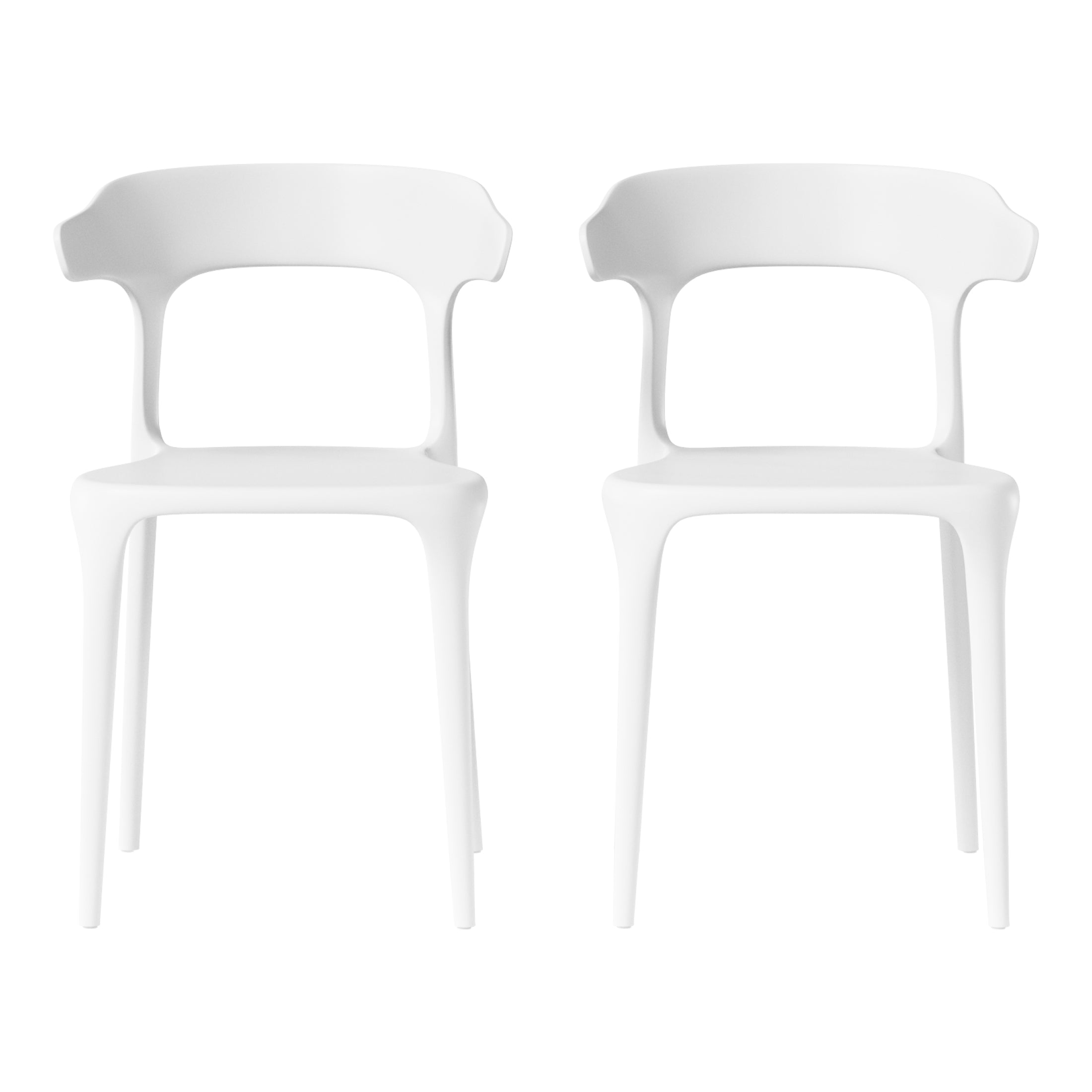 Sunshine Modern Stackable Resin Plastic Patio Dining Chair (Set of 2)