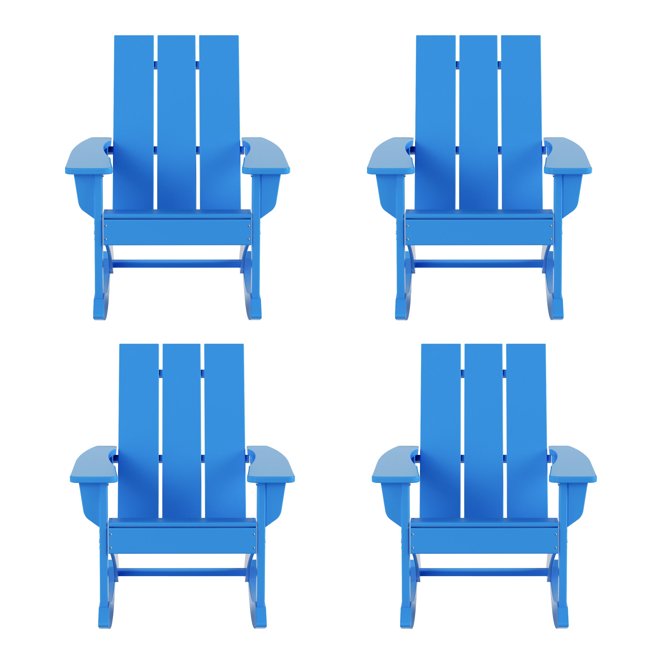 Palms Outdoor Patio Modern Adirondack Rocking Chair (Set of 4)