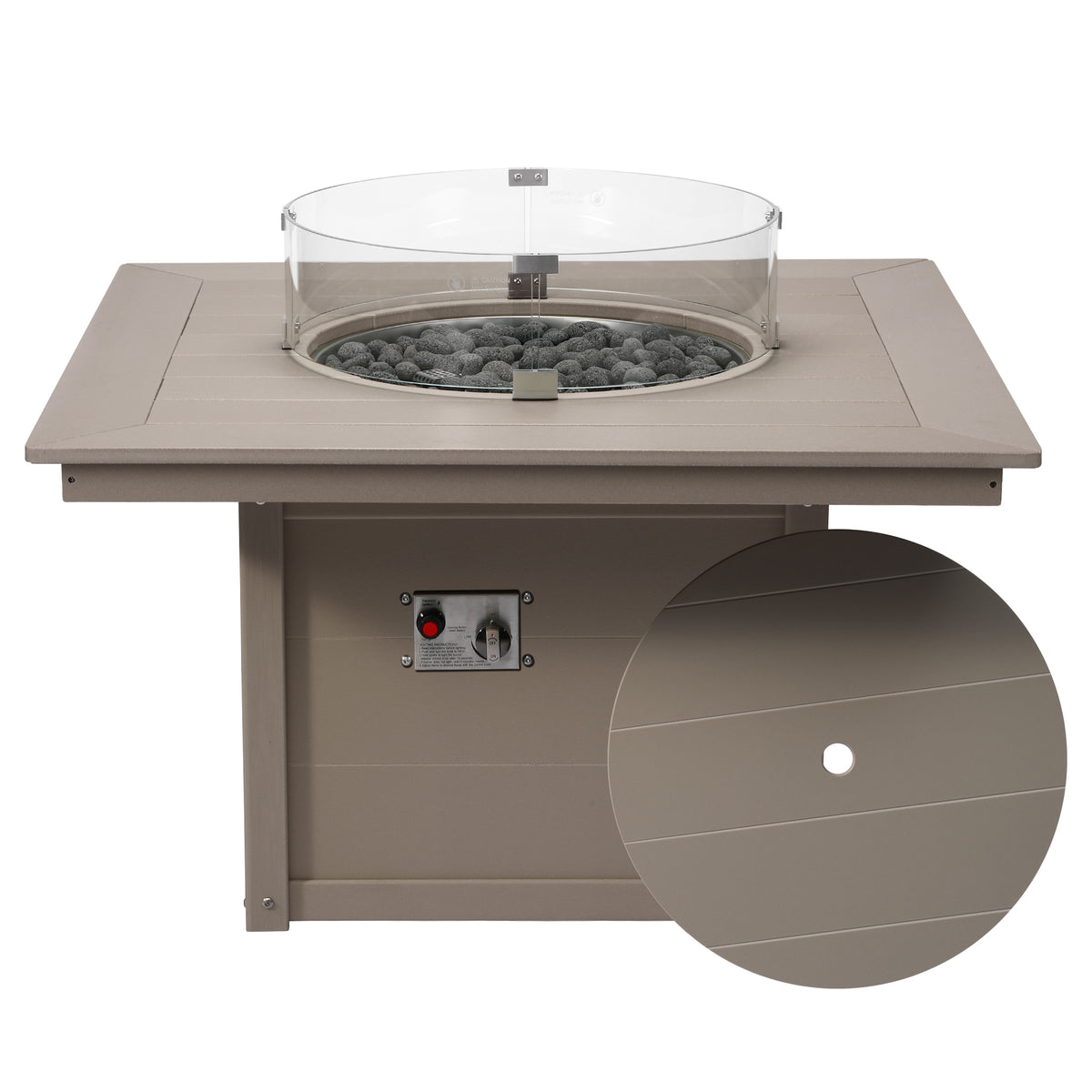 Sol 42" Modern Outdoor Patio Propane Square Fire Pit Table