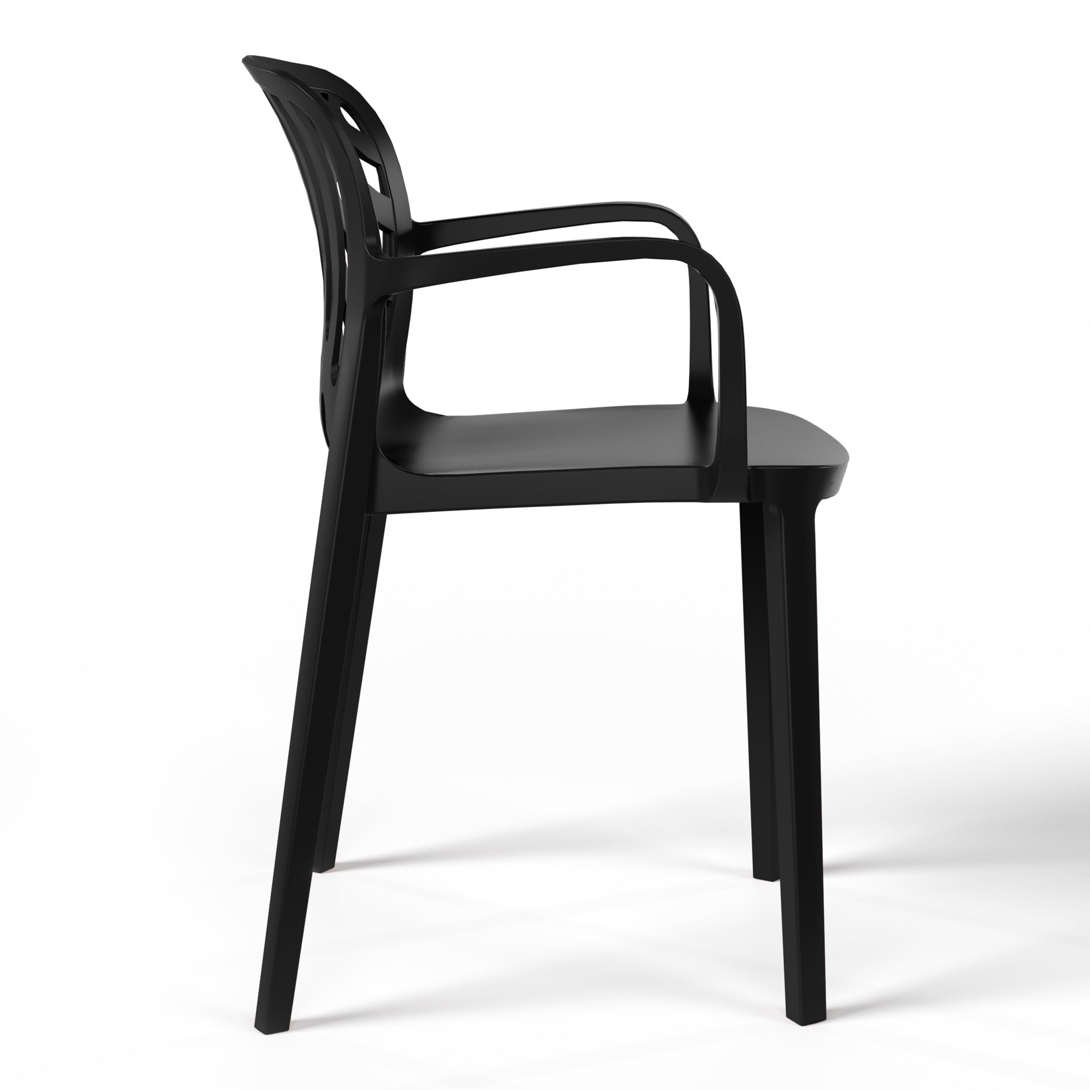 Sunshine Outdoor Modern Stackable Patio Dining Armchairs (Set of 2)