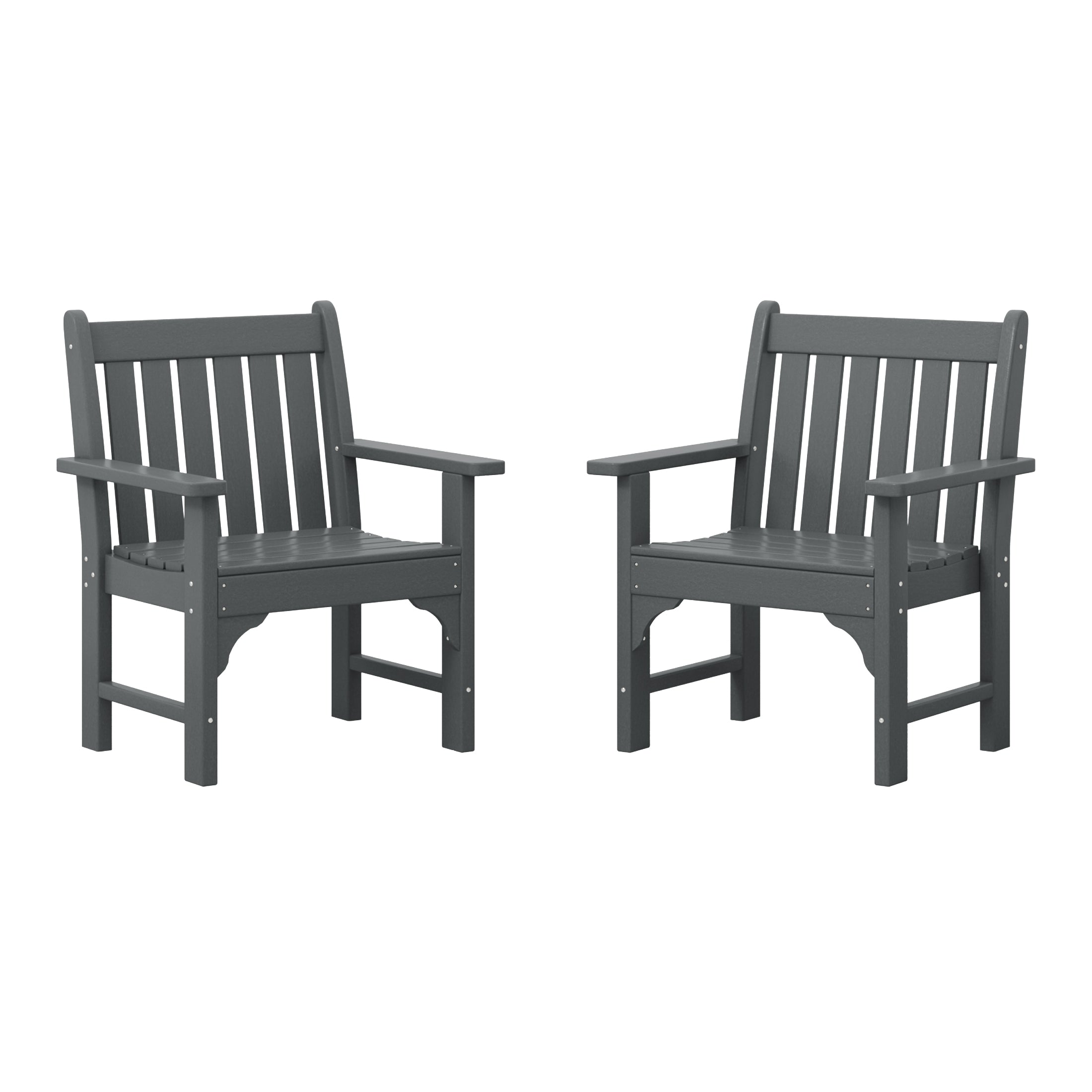 Paradise Outdoor Patio HDPE Adirondack Dining Arm Chairs (Set of 2)