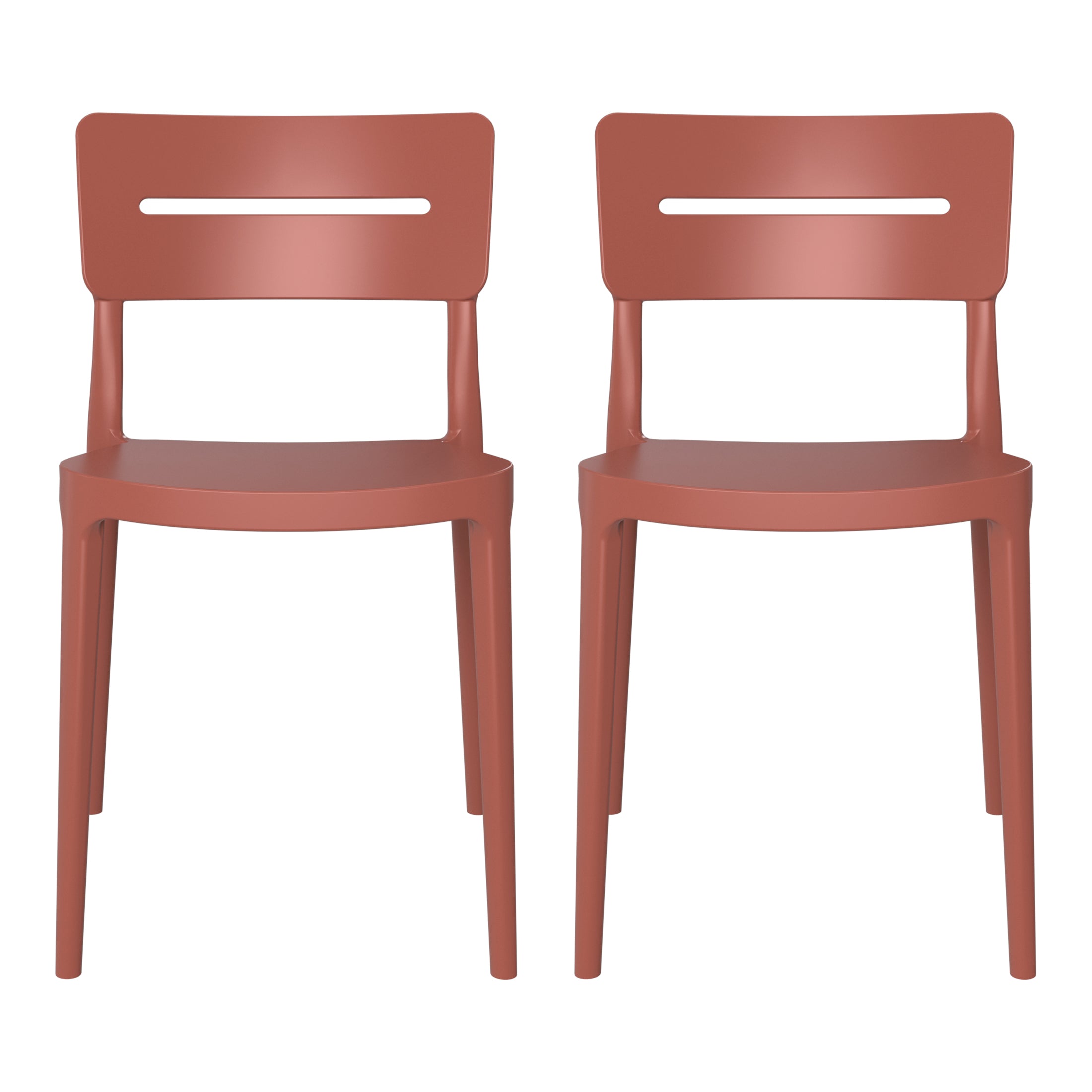 Sunshine Outdoor Modern Stackable Plastic Patio Dining Chairs (Set of 2)