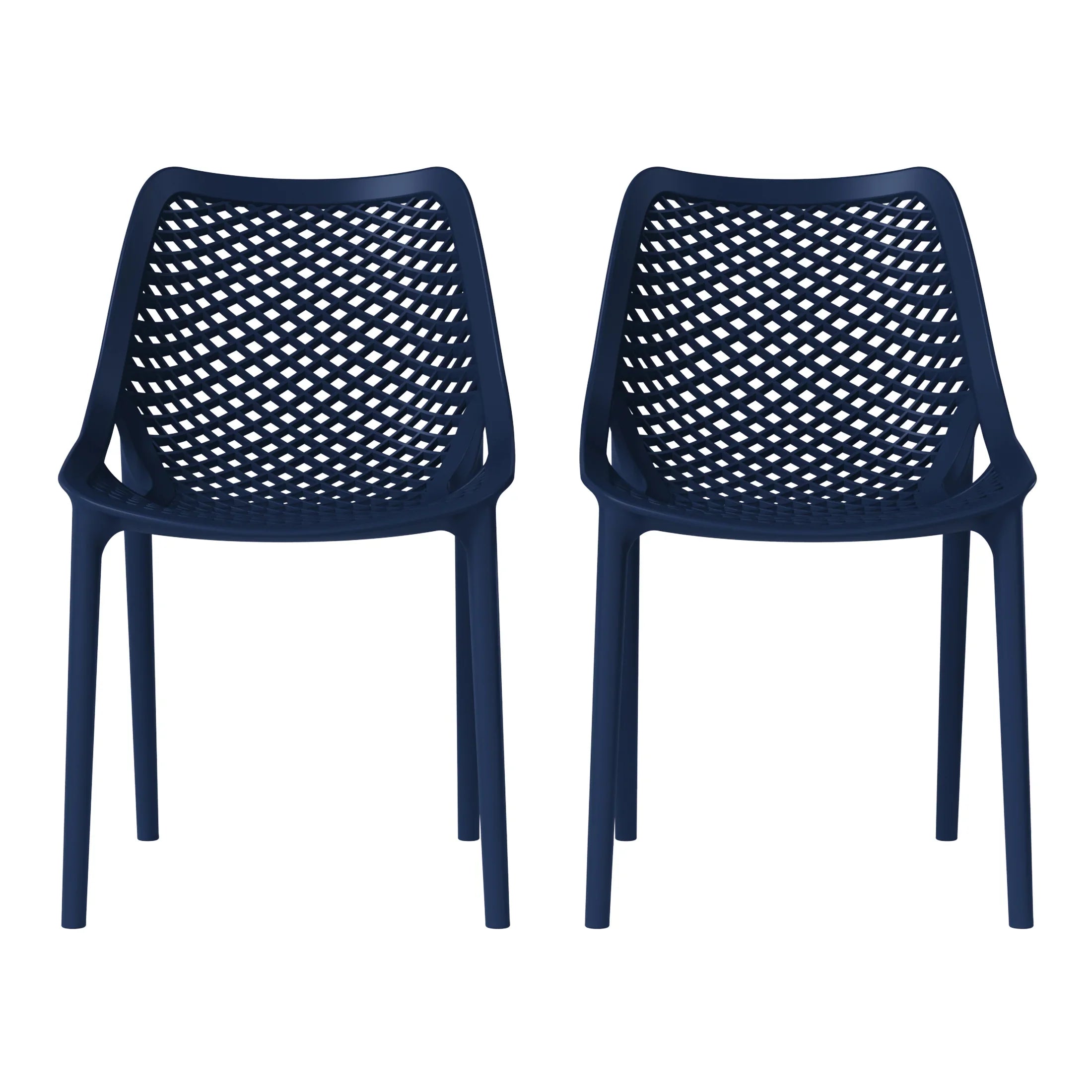 Sunshine Outdoor Stackable Modern Plastic Dining Chairs (Set of 2)