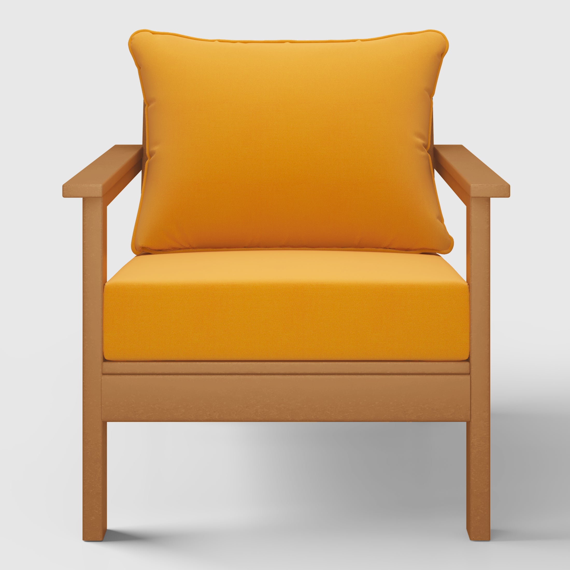 Portsmouth Outdoor Modern HDPE Patio Club Chair with Deep Seat Cushions