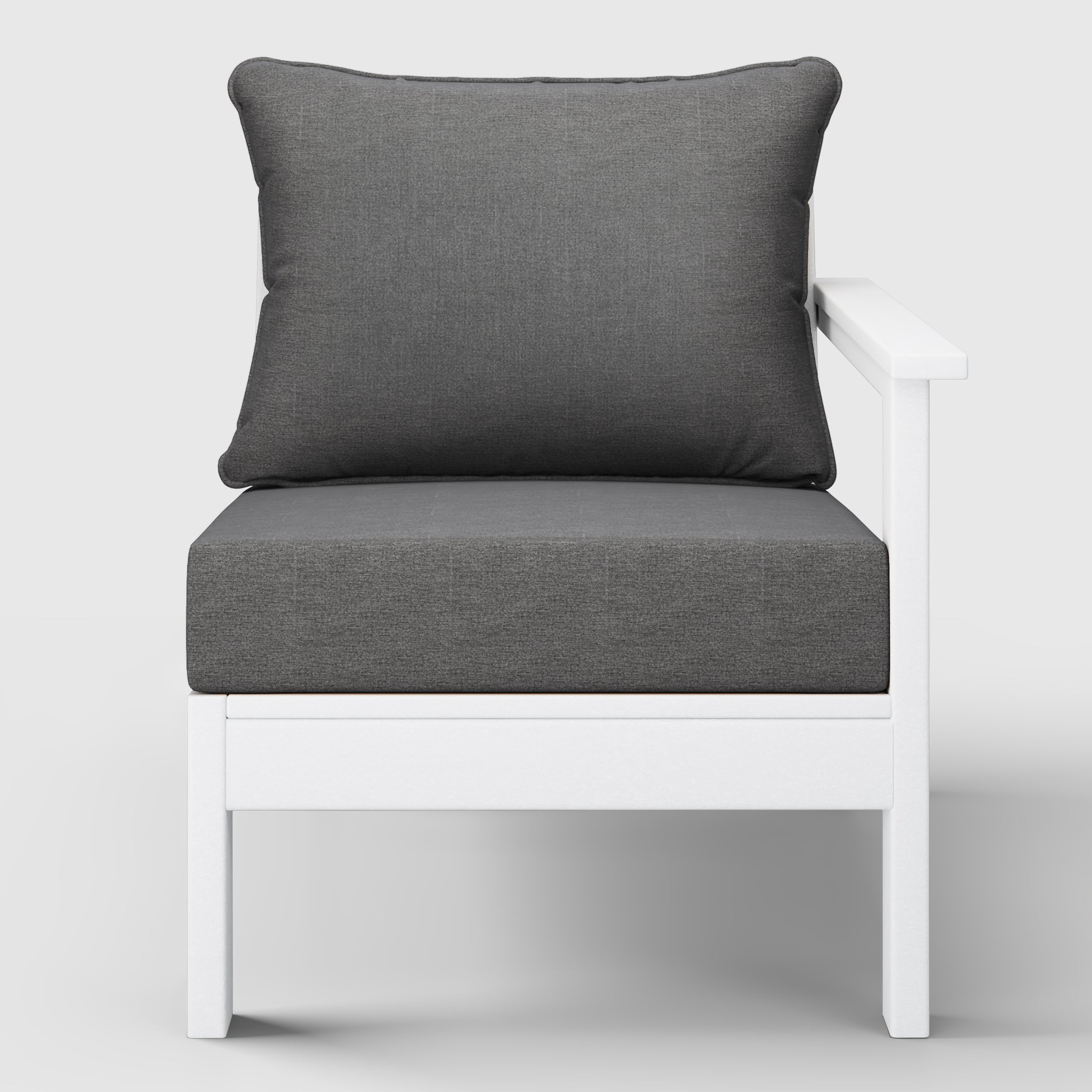 Portsmouth Outdoor Patio HDPE Right Arm Sectional Corner Club Chair with Patio Cushions