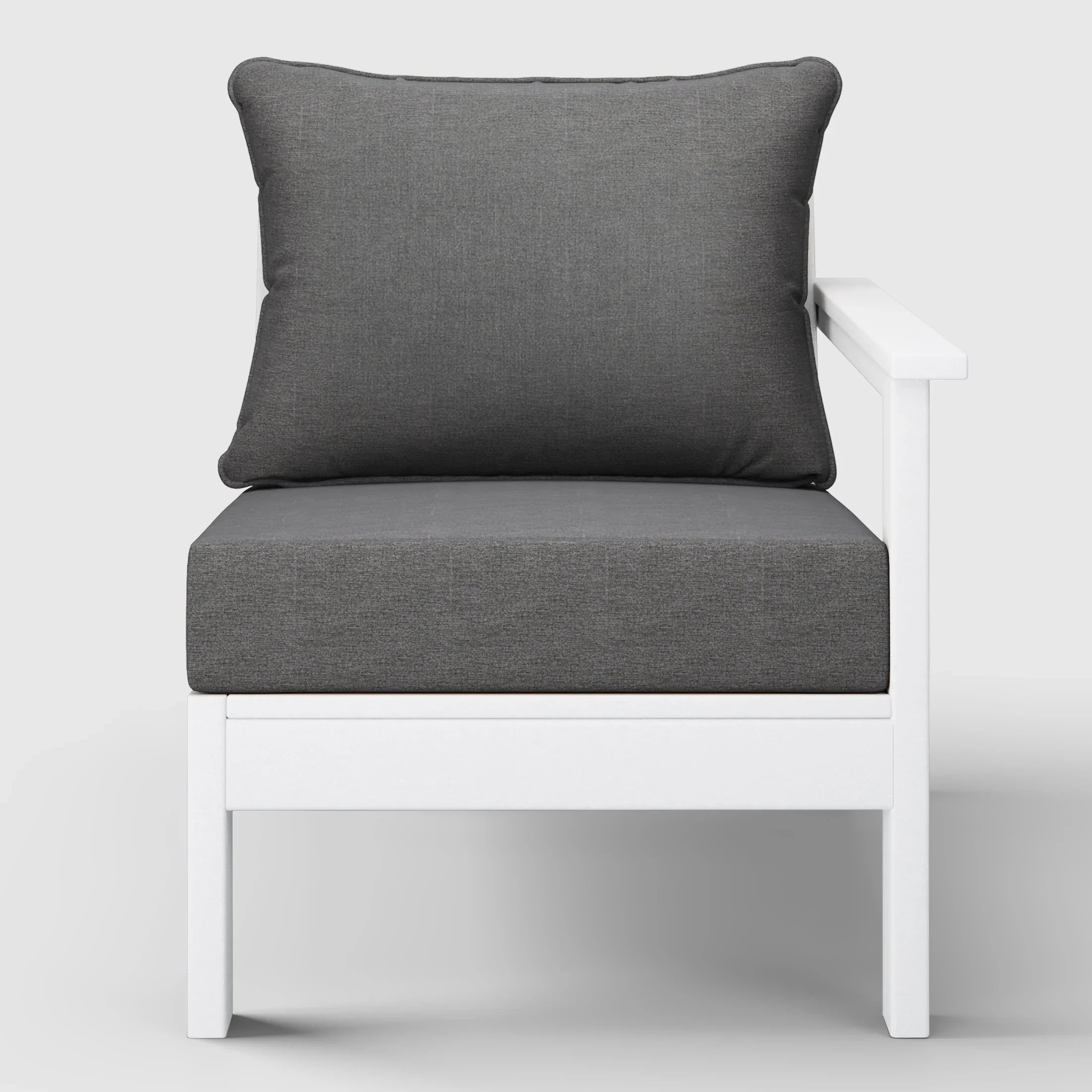 Portsmouth Outdoor Patio HDPE Right Arm Sectional Corner Club Chair with Patio Cushions