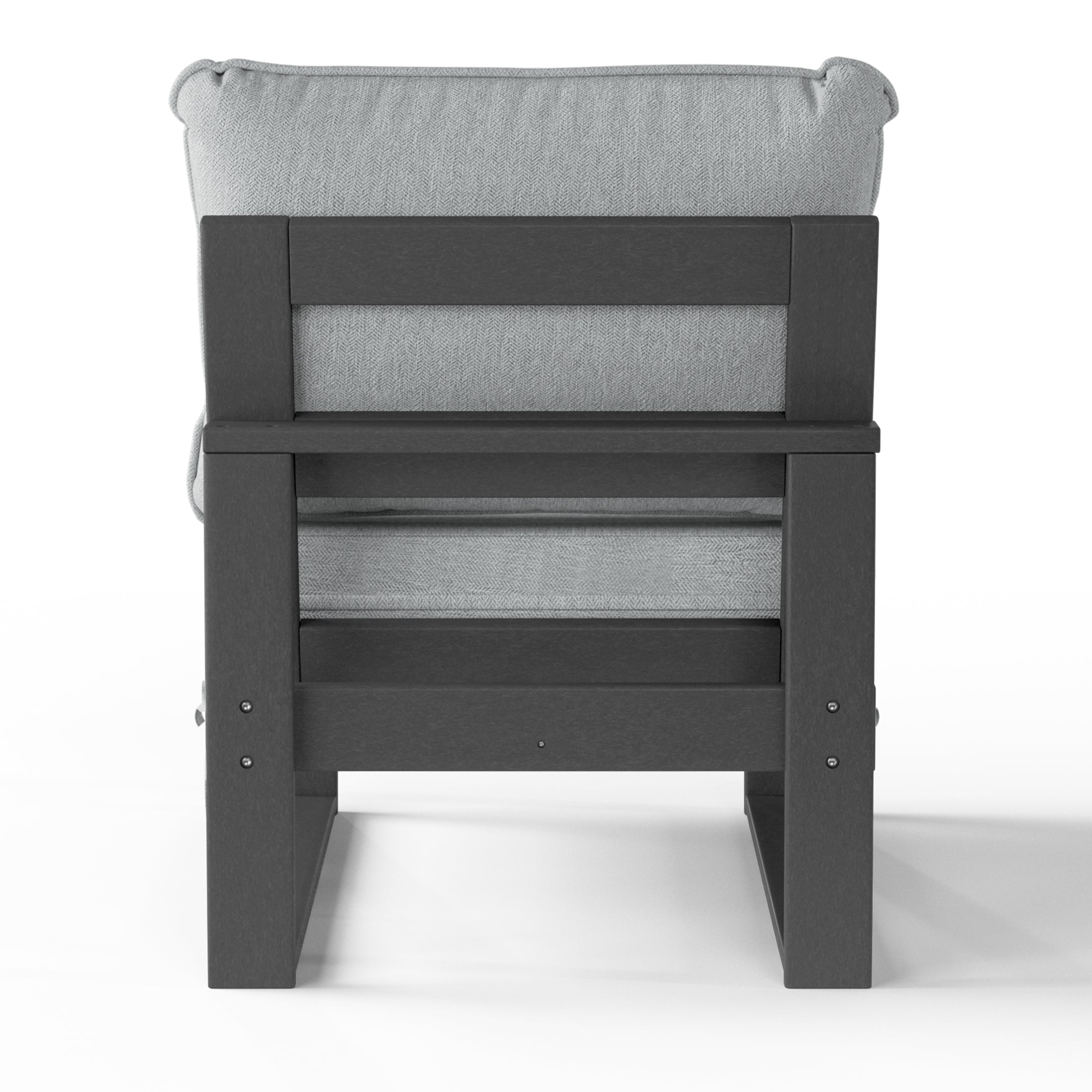 Rockaway Outdoor HDPE Sectional Armless Chair with Water-Proof Patio Cushions