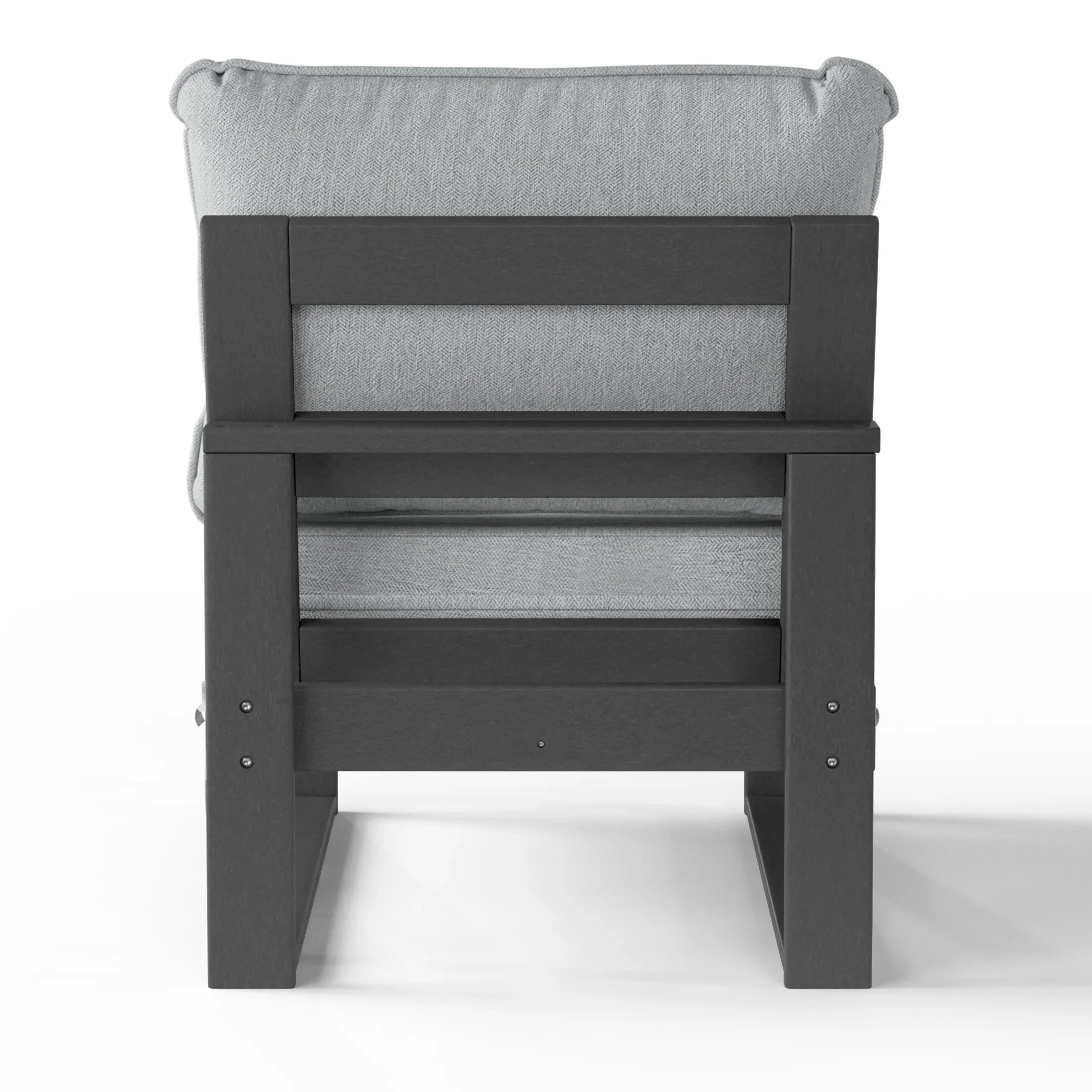 Rockaway Outdoor HDPE Sectional Armless Chair with Water-Proof Patio Cushions