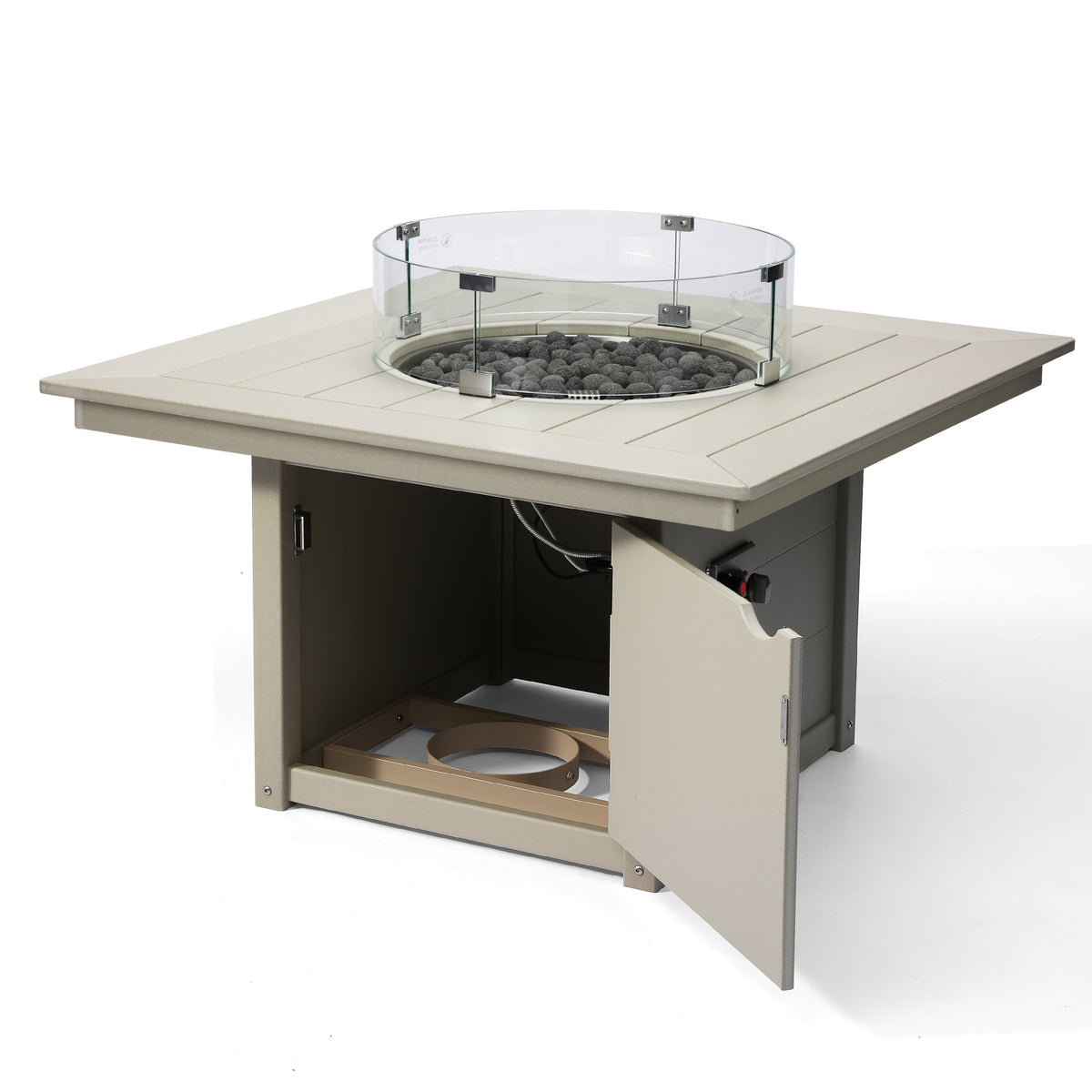 Sol 42" Modern Outdoor Patio Propane Square Fire Pit Table