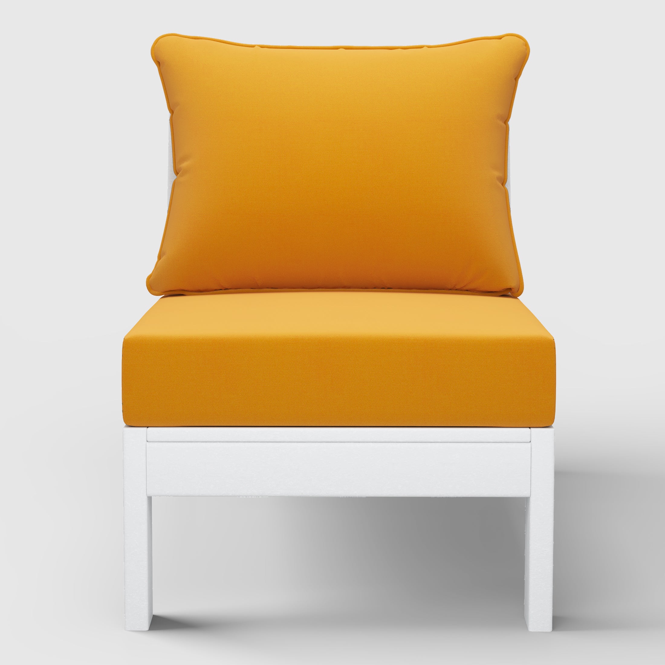 Portsmouth Outdoor HDPE Deep Seating Modular Armless Patio Chair with Patio Cushions