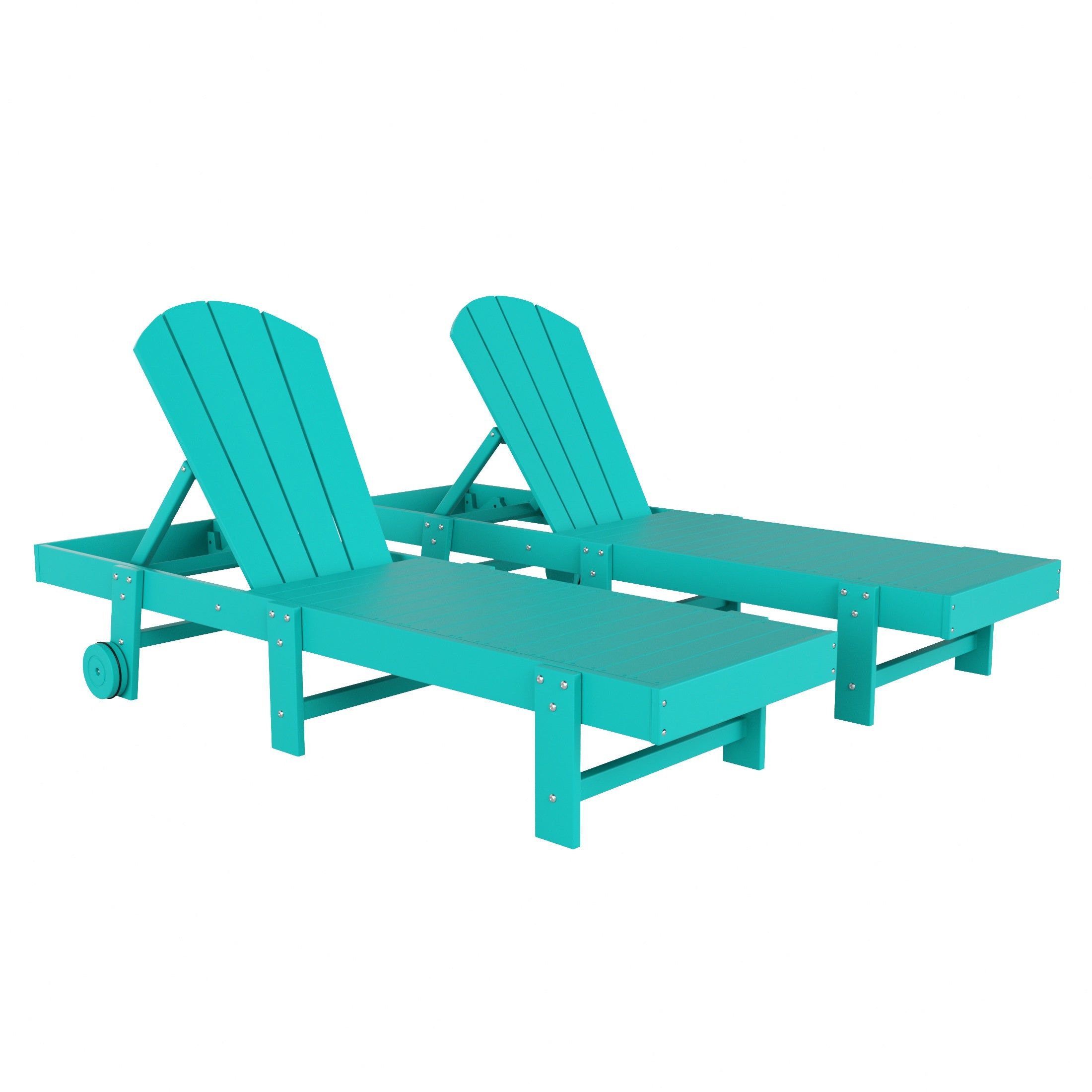 Paradise Adirondack Poly Reclining Chaise Lounge With Wheels (Set Of 2)